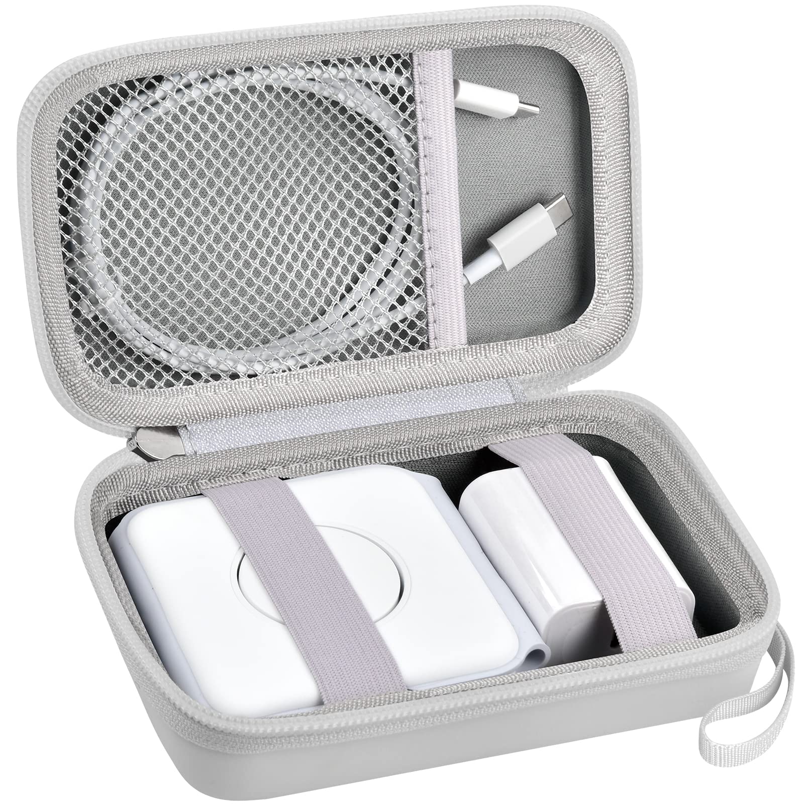 3-in-1 Foldable Magnetic Wireless Charging Station Travel Case - Compatible with UCOMX Nano, Iseyyox, LISEN & RTOPS Fast Chargers | Portable Storage Bag for Charger Pad, Cables & Adapters (White) | Perfect for Home, Office & Travel Use