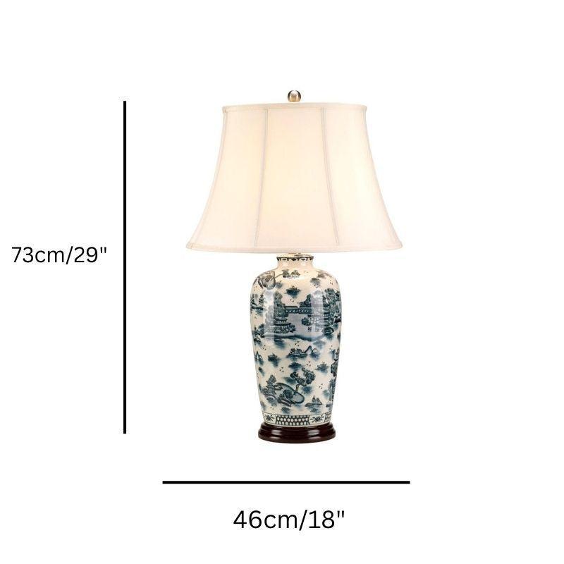 Blue Traditional 1 Light Ceramic Table Lamp by Elstead Lighting - Perfect for Bedroom, Living Room & Office Decor