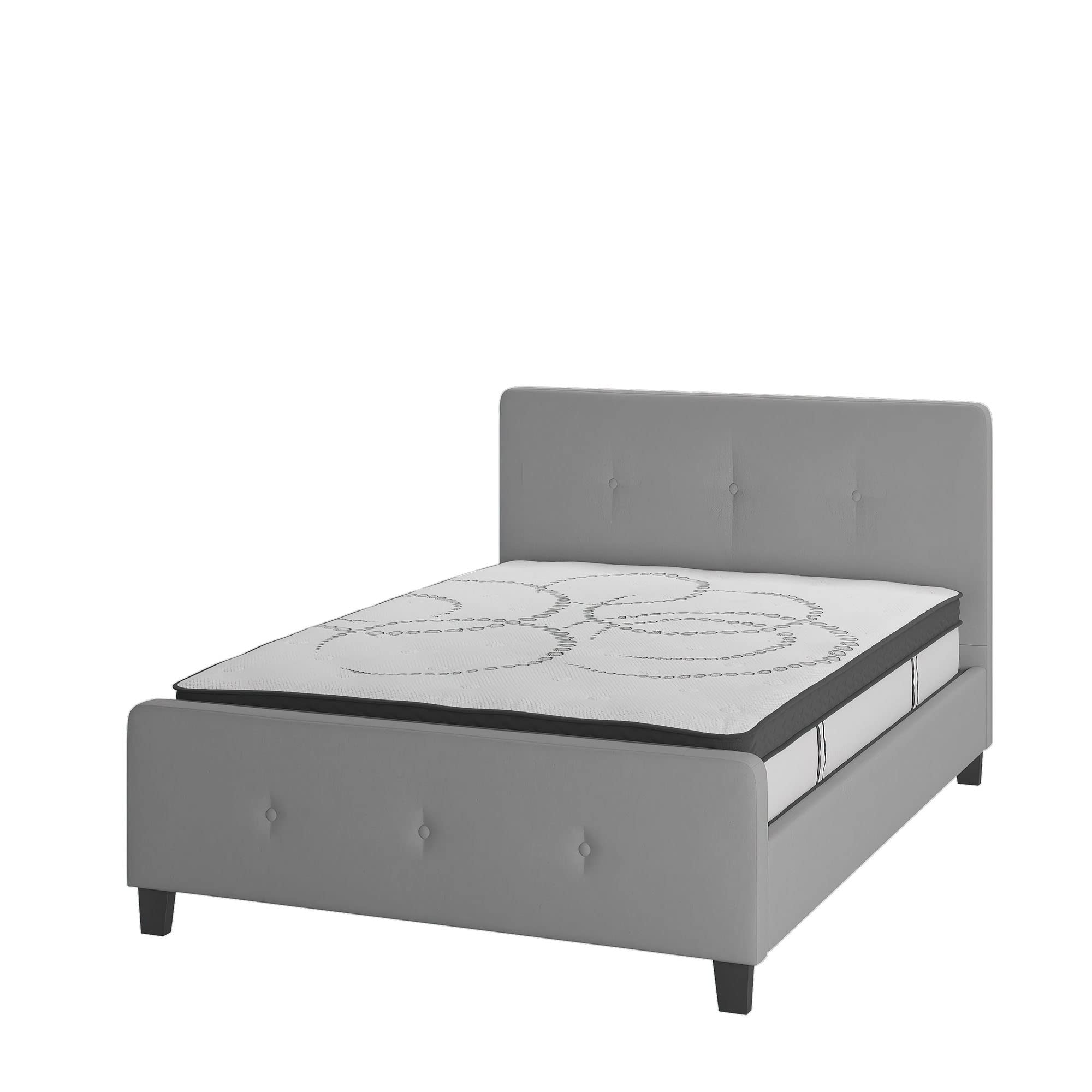 Flash Furniture Tribeca Full Size Tufted Upholstered Platform Bed with 10