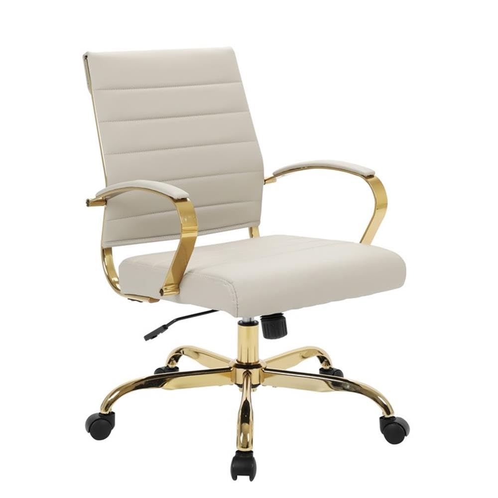 UrbanPro Modern Adjustable Leather Office Chair in Tan - Ergonomic Executive Desk Chair with Lumbar Support for Home & Office Workspace