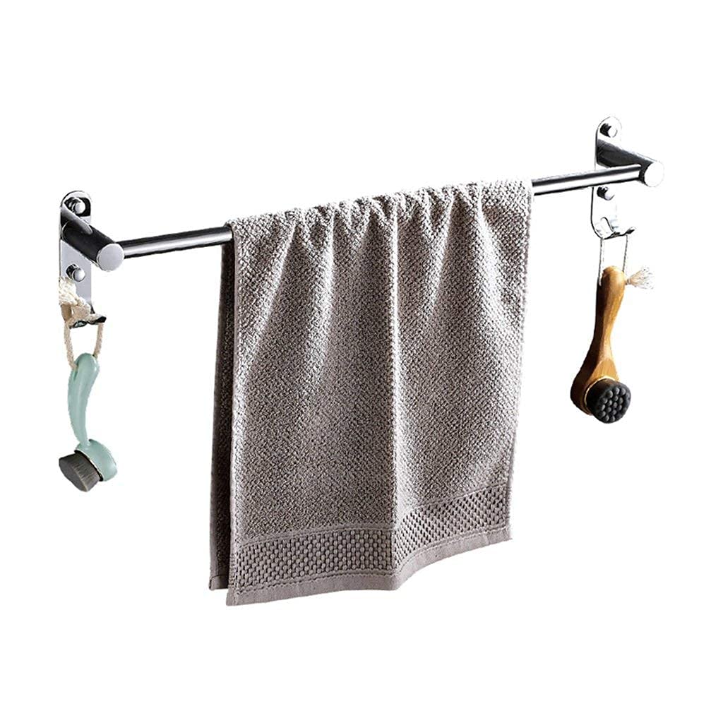 Stainless Steel Single Rod Towel Bar - 47 Inch Wall Mounted Bathroom Towel Rack with Rail Holder for Bath, Shower, Kitchen & Balcony - Rustproof Hanging Solution for Hand Towels & Washcloths
