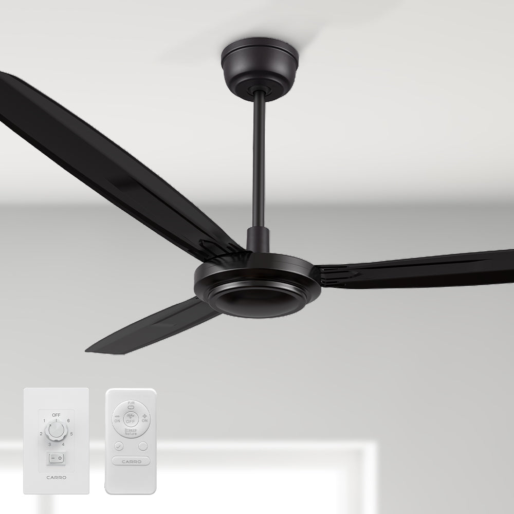 56 Inch DC Motor Ceiling Fan with Remote Control & Wall Switch - Ultra Quiet, Energy Efficient - Perfect for Living Room, Bedroom, and Outdoor Patio