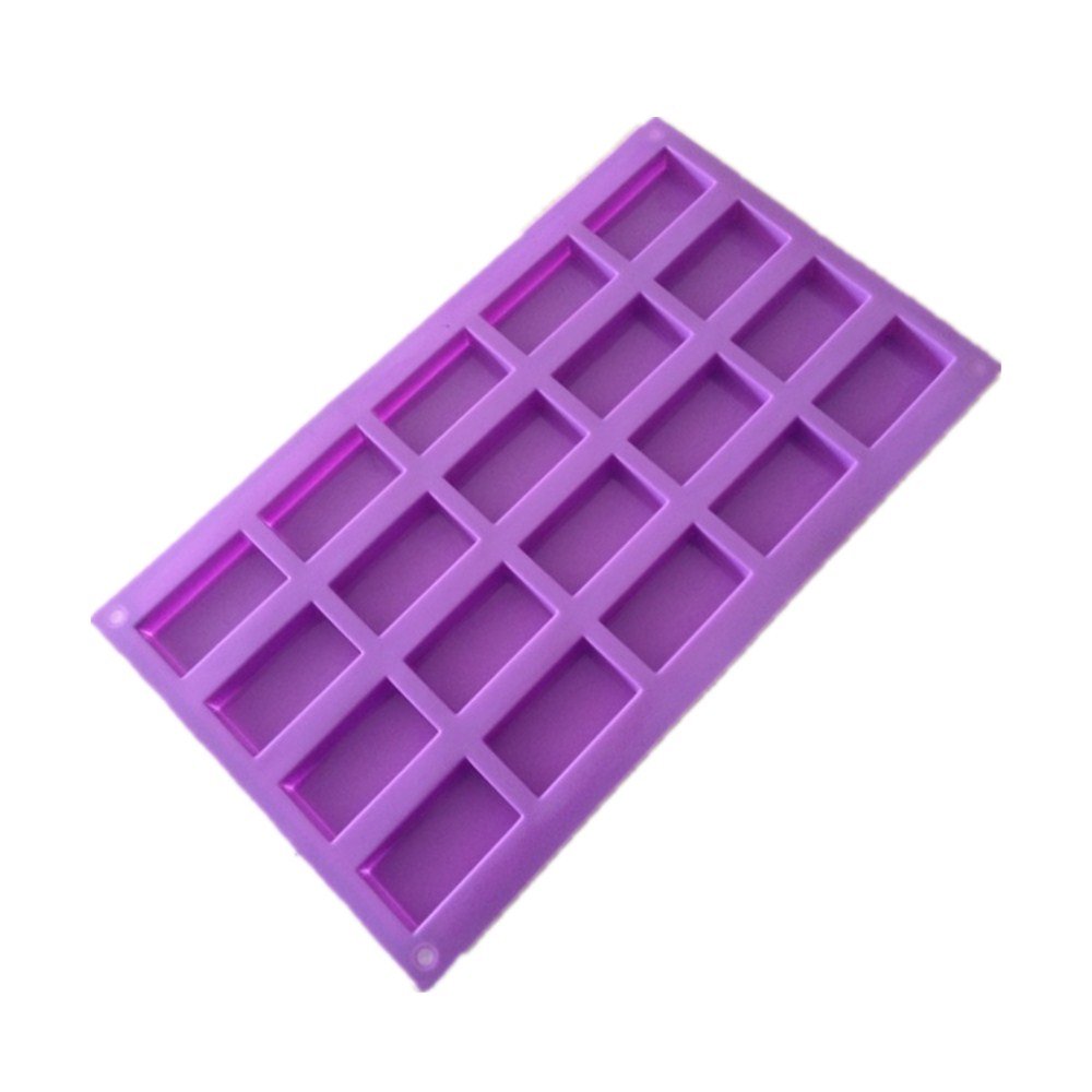 20 Cavities Rectangle Silicone Soap Molds - DIY Handmade Guest Sample Soap, Ice Cube Tray for Biscuit, Candy & Chocolate Bar Making - Perfect for Home Crafting, Party Favors and Gift Packaging