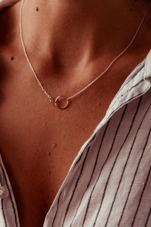 Friends Sterling Silver EOL Double Circle Necklace - Elegant Dainty Jewelry for Women, Perfect Gift for Best Friends, Anniversaries & Special Occasions