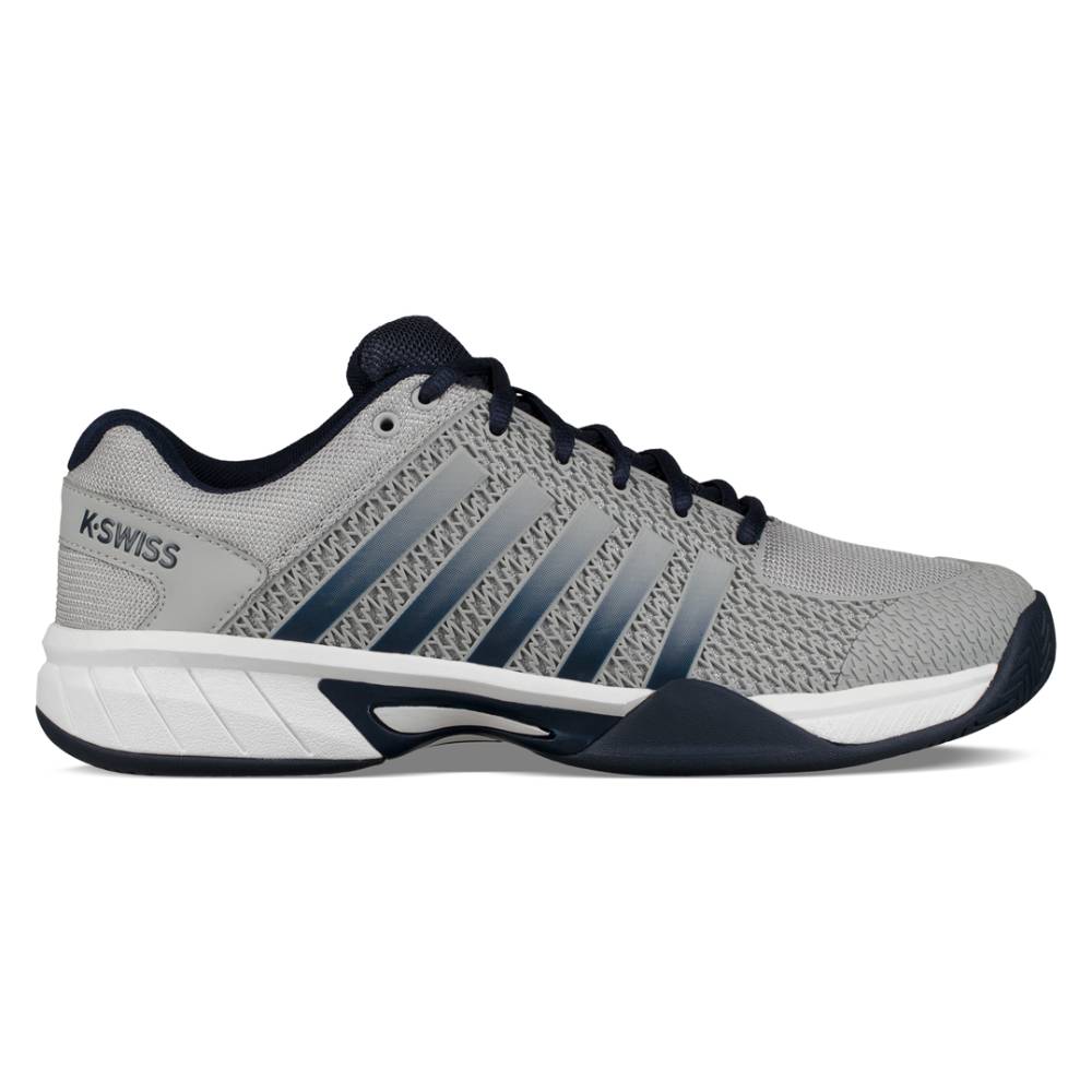 K Swiss Express Light Wide Men's Pickleball Shoes - Grey Navy White | Comfortable & Durable Court Shoes for Pickleball, Tennis & Casual Wear