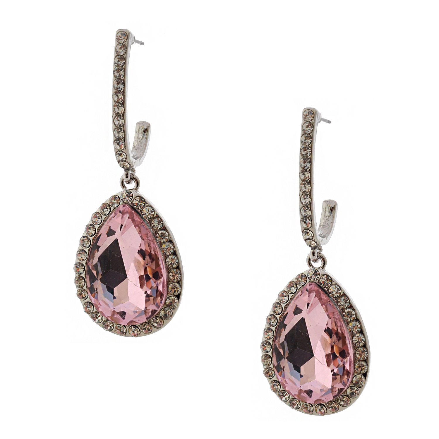 Elegant Bridal Earrings - Rhodium Plated Rose Gold Stud Dangle Earrings for Wedding, Prom & Special Occasions