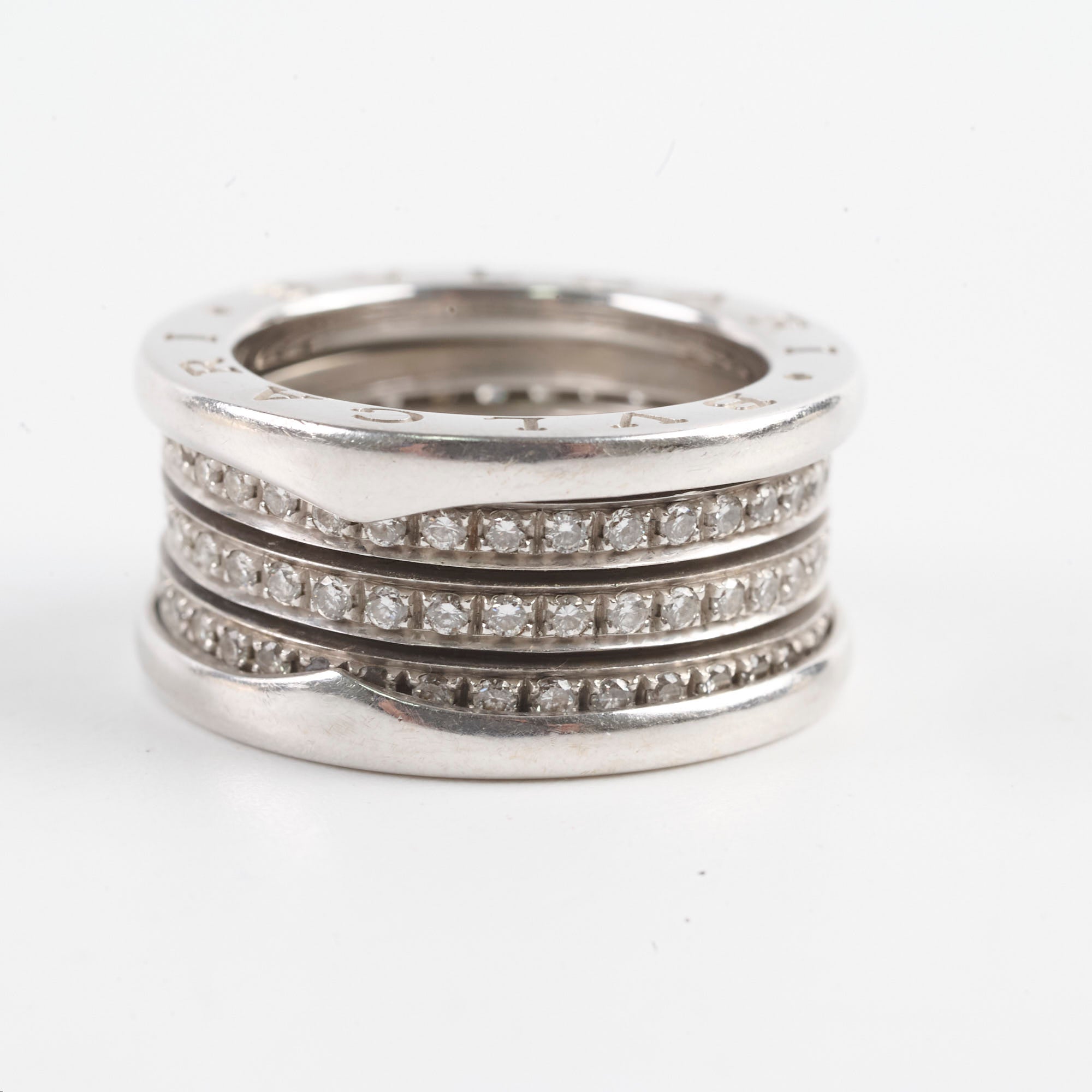 Bvlgari B Zero 1 White Gold Diamond Ring Size 53 - Luxury Jewelry for Women, Perfect for Weddings, Anniversaries & Special Occasions