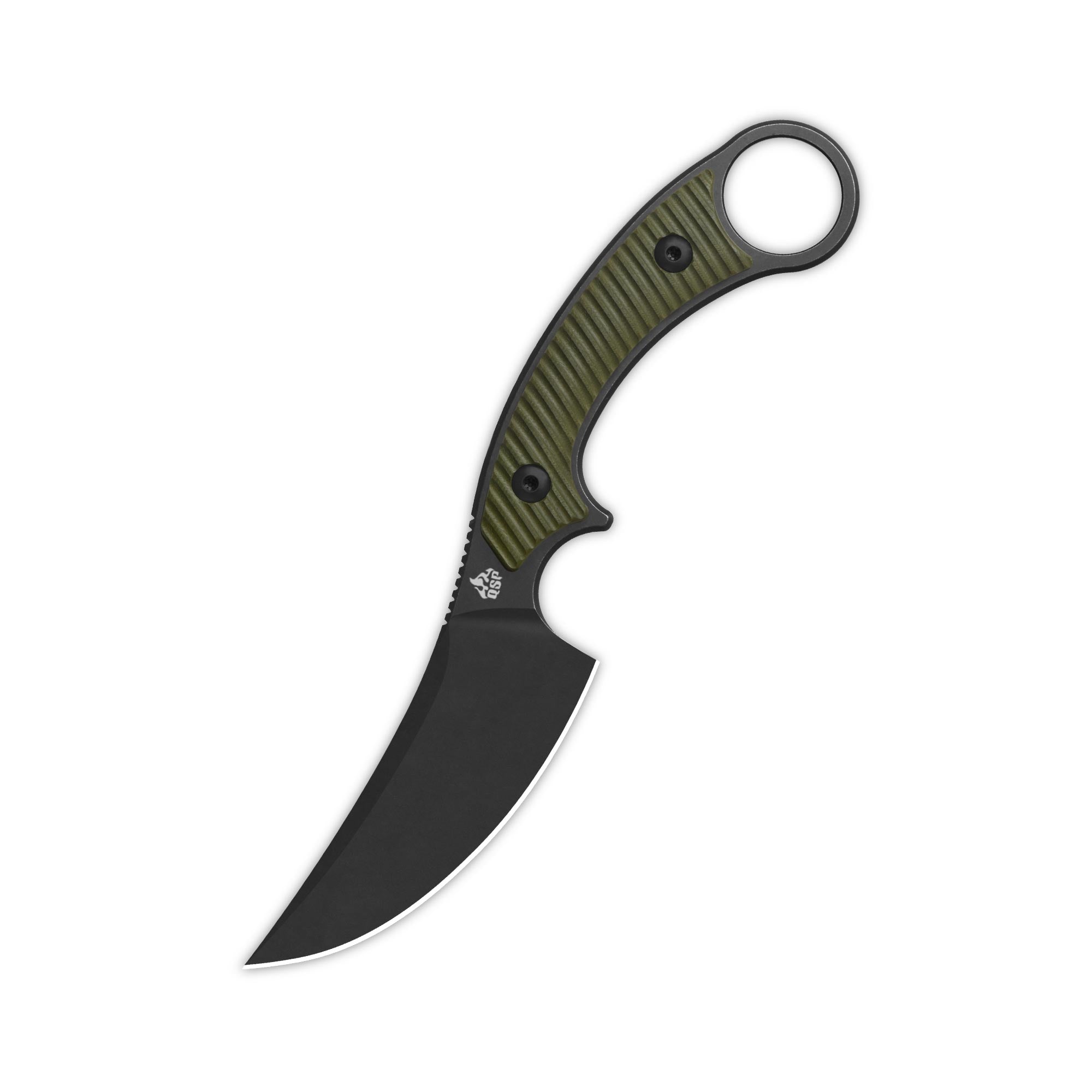 QSP Viper Fixed Blade Knife - 10Cr15CoMoV High Carbon Stainless Steel Blade with OD Green G10 Handle - Hunting, Camping, Survival & Outdoor EDC Knife