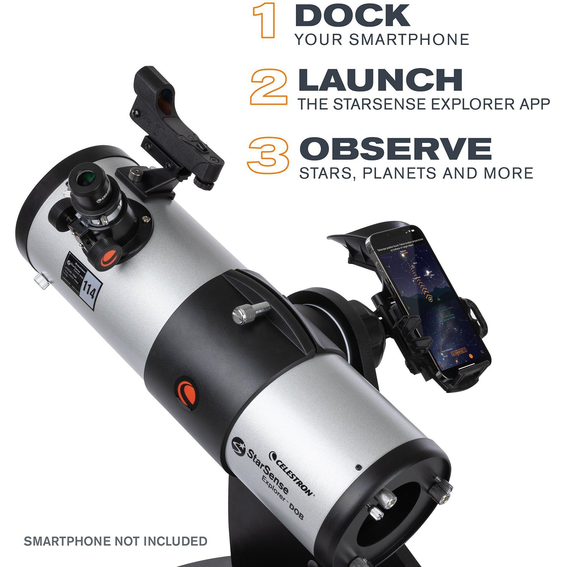 Used StarSense Explorer 114mm Smartphone App Enabled Tabletop Dobsonian Telescope - Portable Astronomy Telescope for Beginners, Stargazing & Backyard Observation