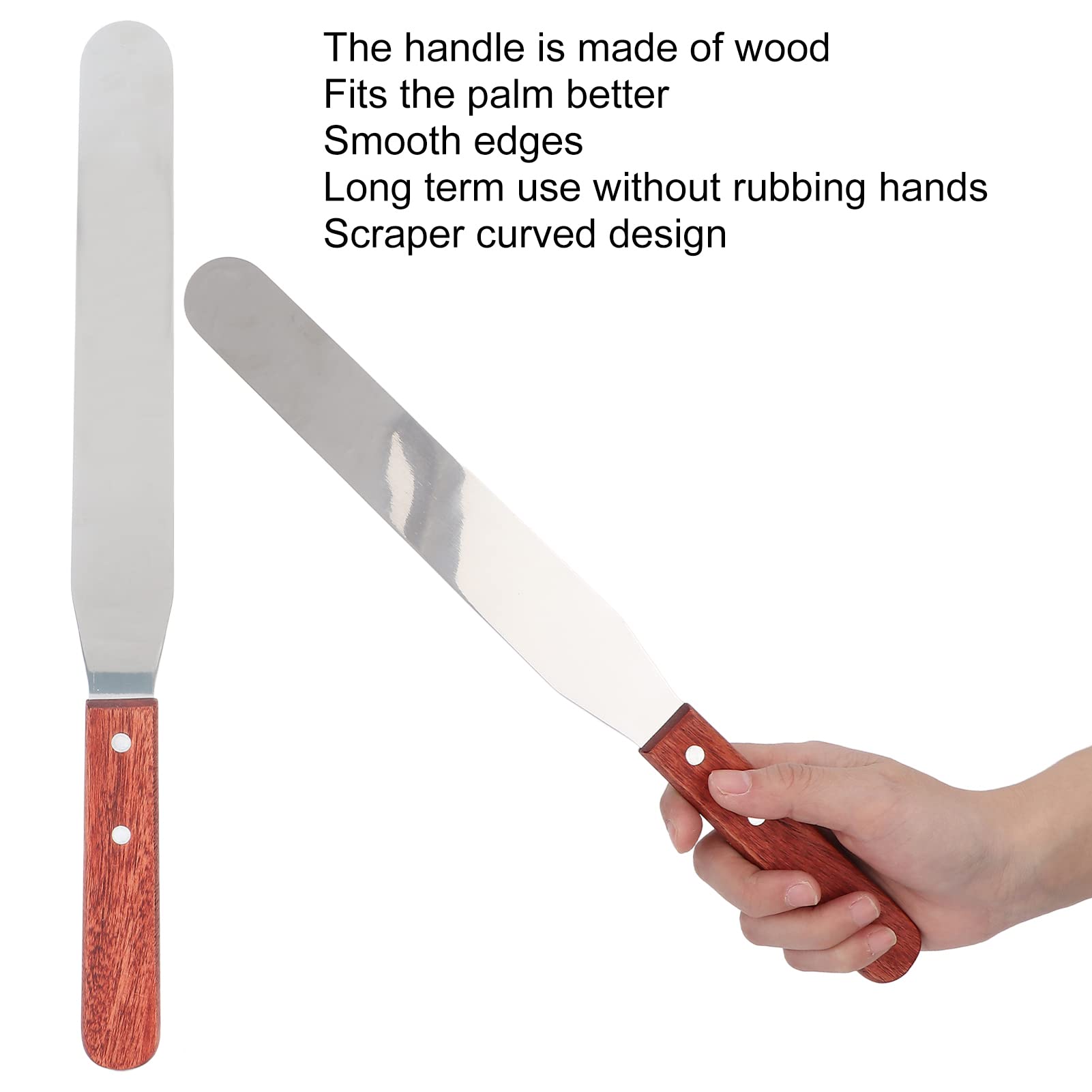 Stainless Steel Wax Spatula with Wooden Handle - Professional Eyebrow & Body Waxing Tool for Hair Removal - Perfect for Salon, Spa & Home Use