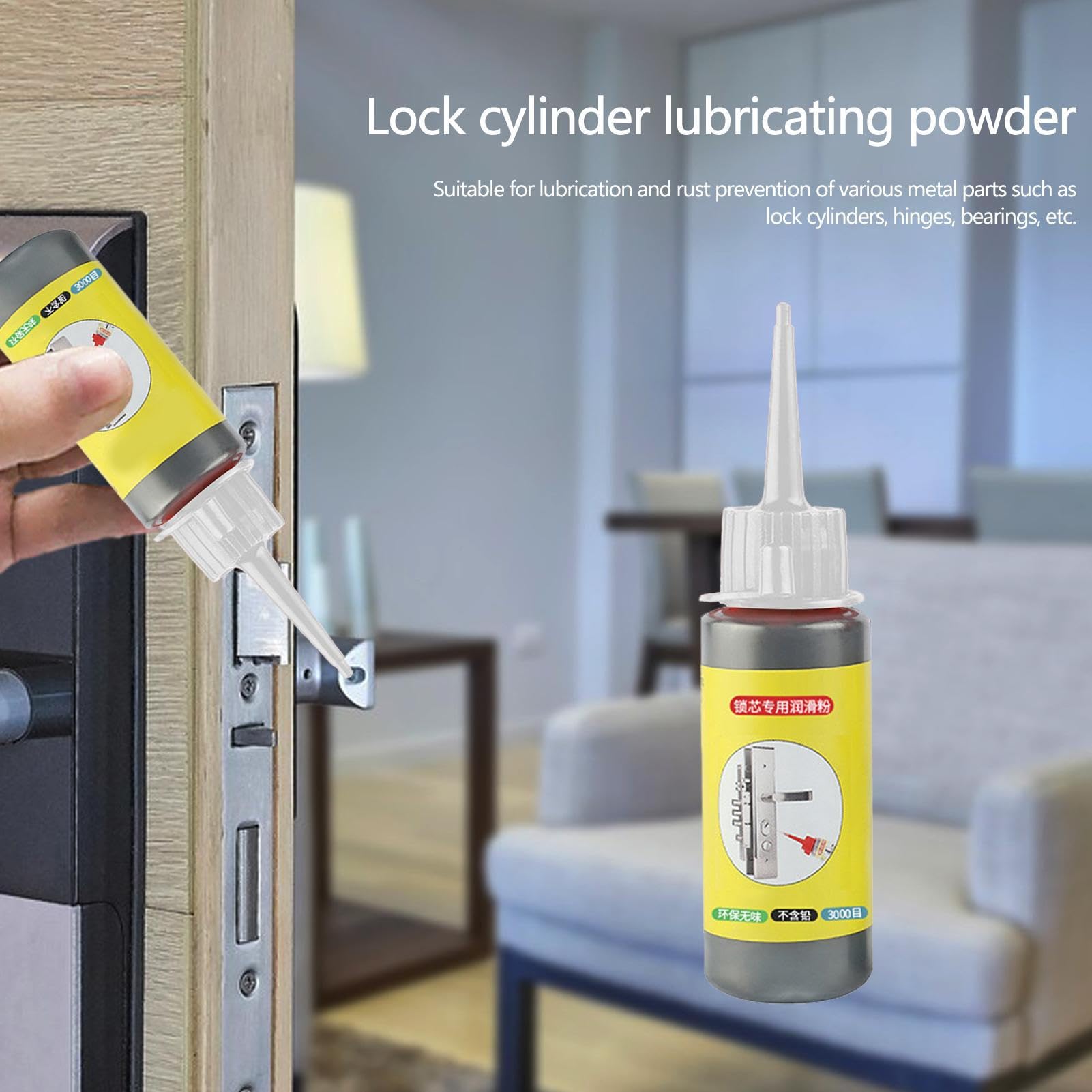 **Graphite Lubricant Powder for Locks & Keys – 60ml | High-Performance Dry Lubricant for Door, Window & Lock Cylinders | Prevents Wear & Extends Lifespan | Ideal for Home, Office & Automotive Use**