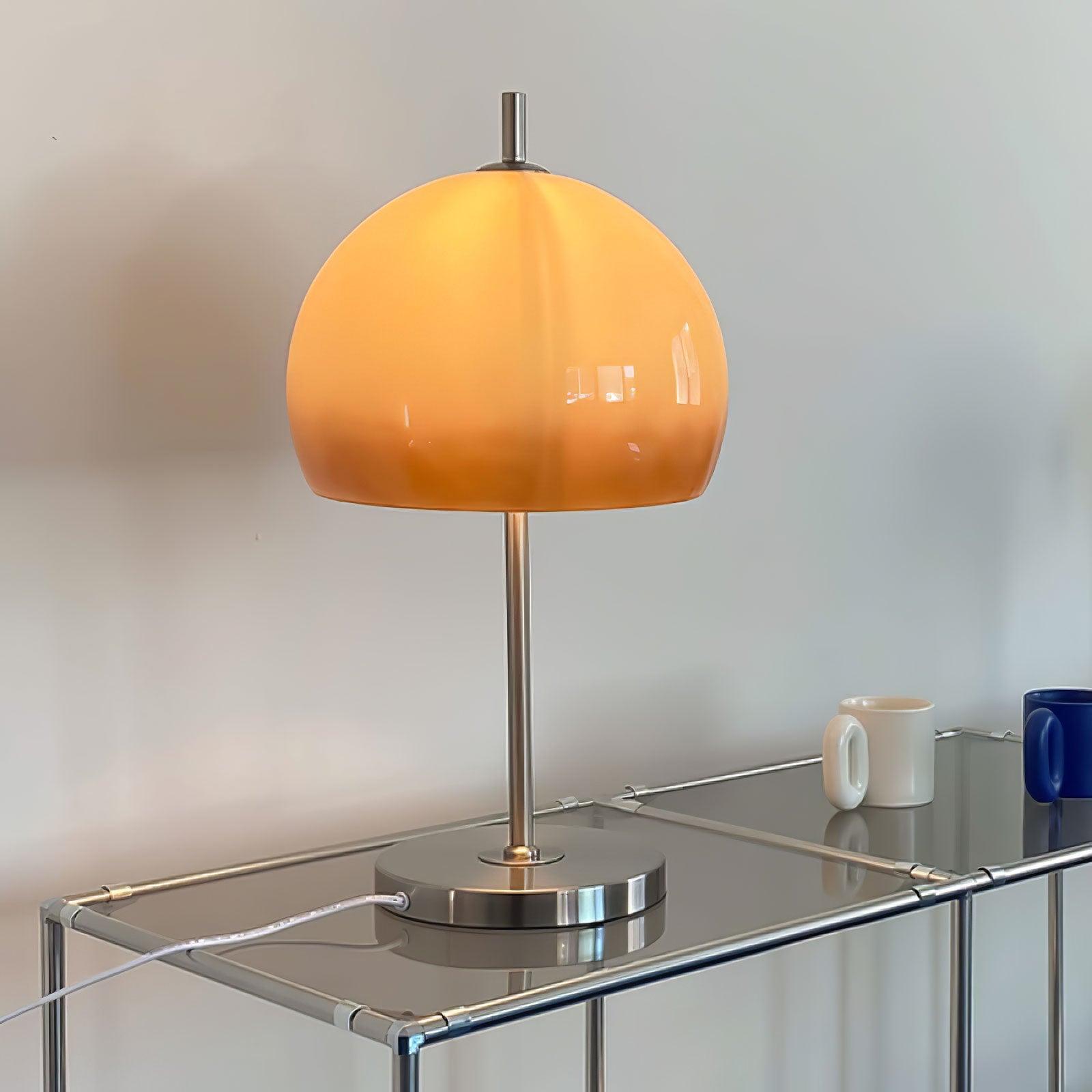 Modern Mushroom Bauhaus Table Lamp - Minimalist Design for Bedroom, Living Room & Office - Warm White LED Light for Cozy Ambience