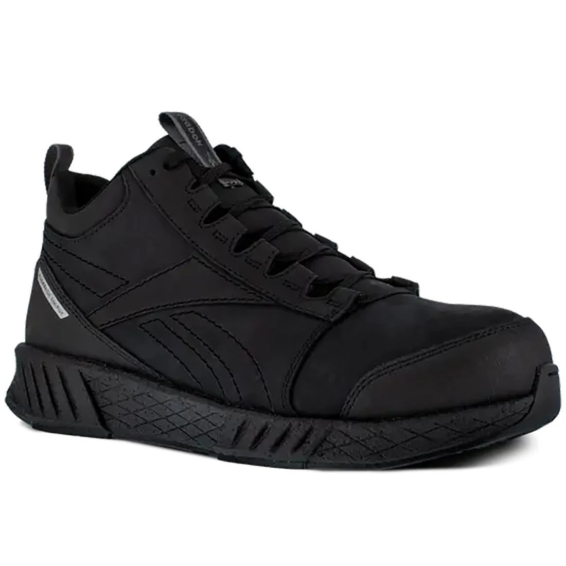 Fusion Formidable Composite Toe Athletic Mid Cut Work Boots for Men - Black Safety Shoes for Construction, Warehouse & Outdoor Work - Lightweight & Comfortable