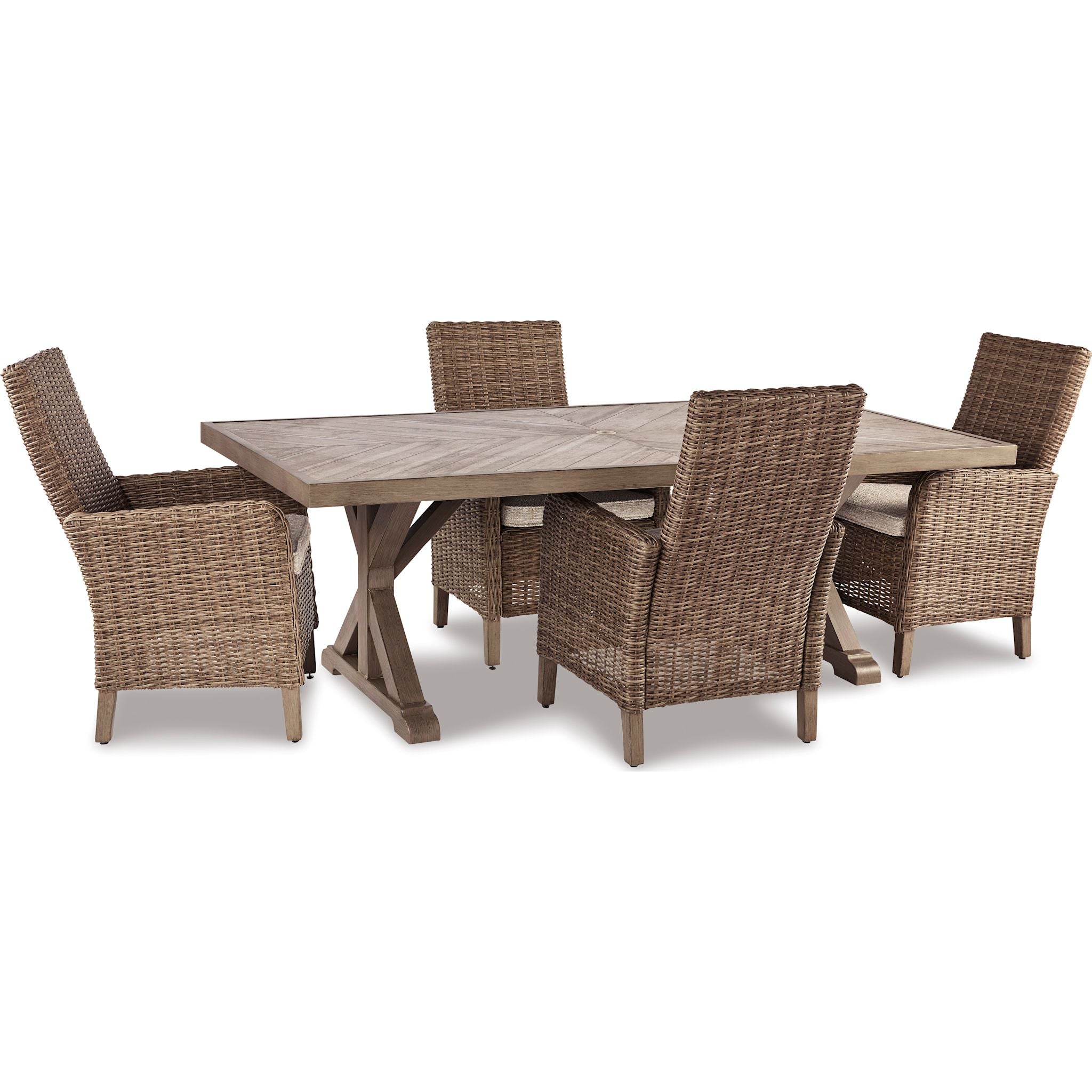 Beachcroft 5-Piece Outdoor Dining Set in Beige - Perfect for Patio, Garden & Backyard Entertaining