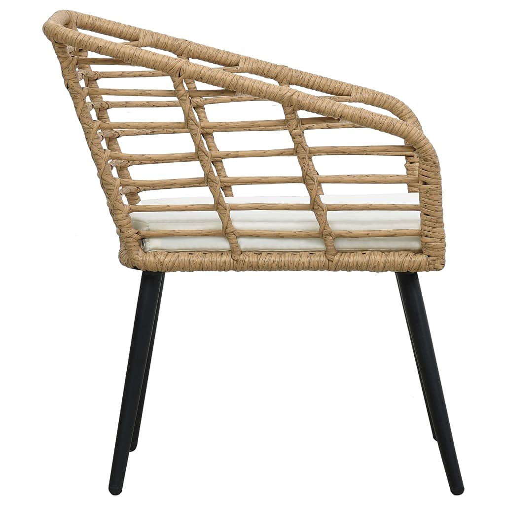 2-Piece Weather-Resistant Poly Rattan Outdoor Dining Chairs with Cushions - Patio, Garden, Backyard & Porch Seating Furniture (Easy Assembly) - Perfect for Outdoor Entertaining & Relaxation