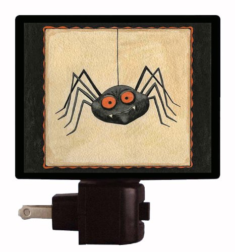 Spider LED Halloween Night Light - Glow in The Dark Decor for Kids Room, Party & Outdoor Decorations
