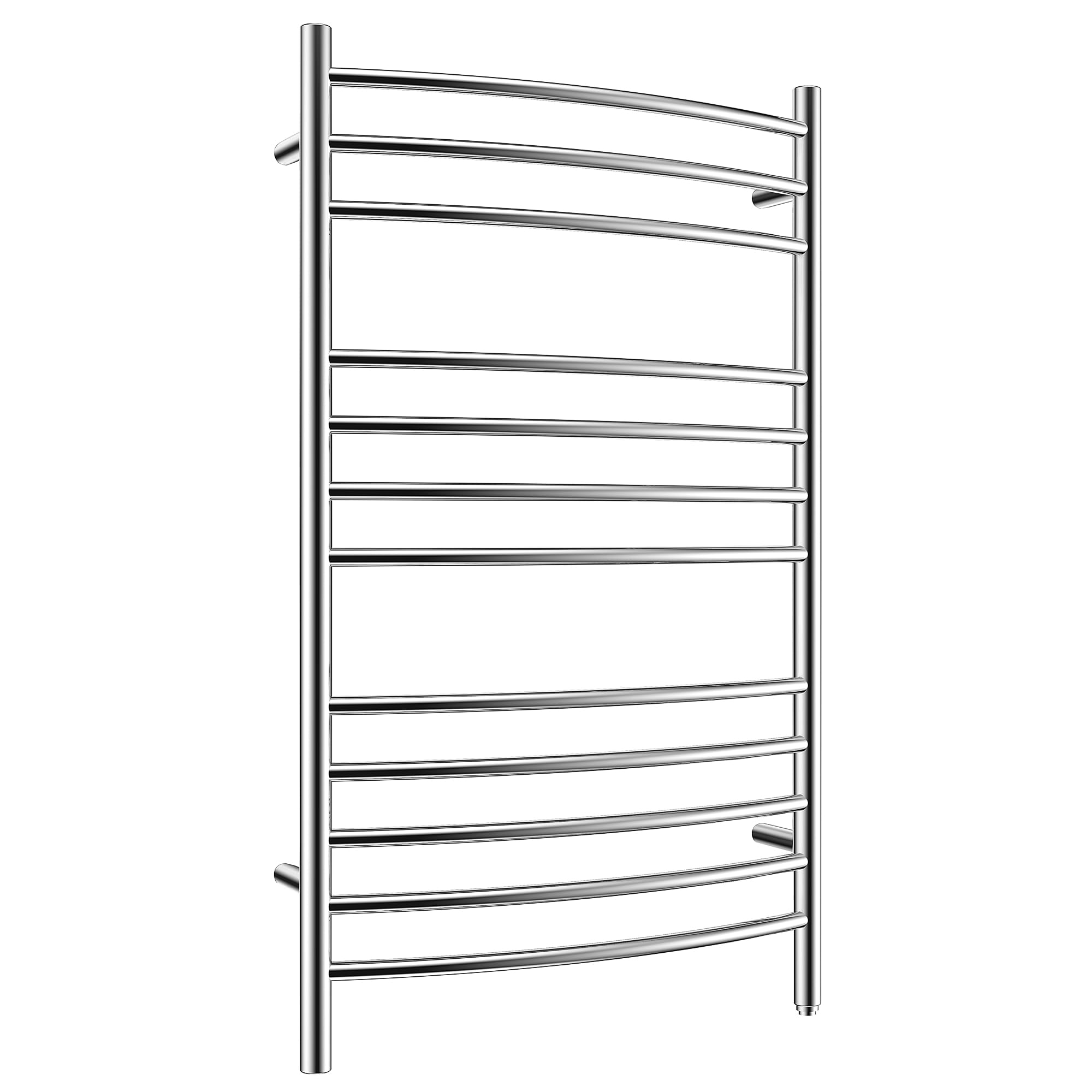 Heated Towel Rack - HEATGENE Electric Wall Mount Towel Warmer with 4 Supports, Plug-in/Hardwired, Mirror Polish Finish - Perfect for Bathrooms, Spas & Luxury Home Decor