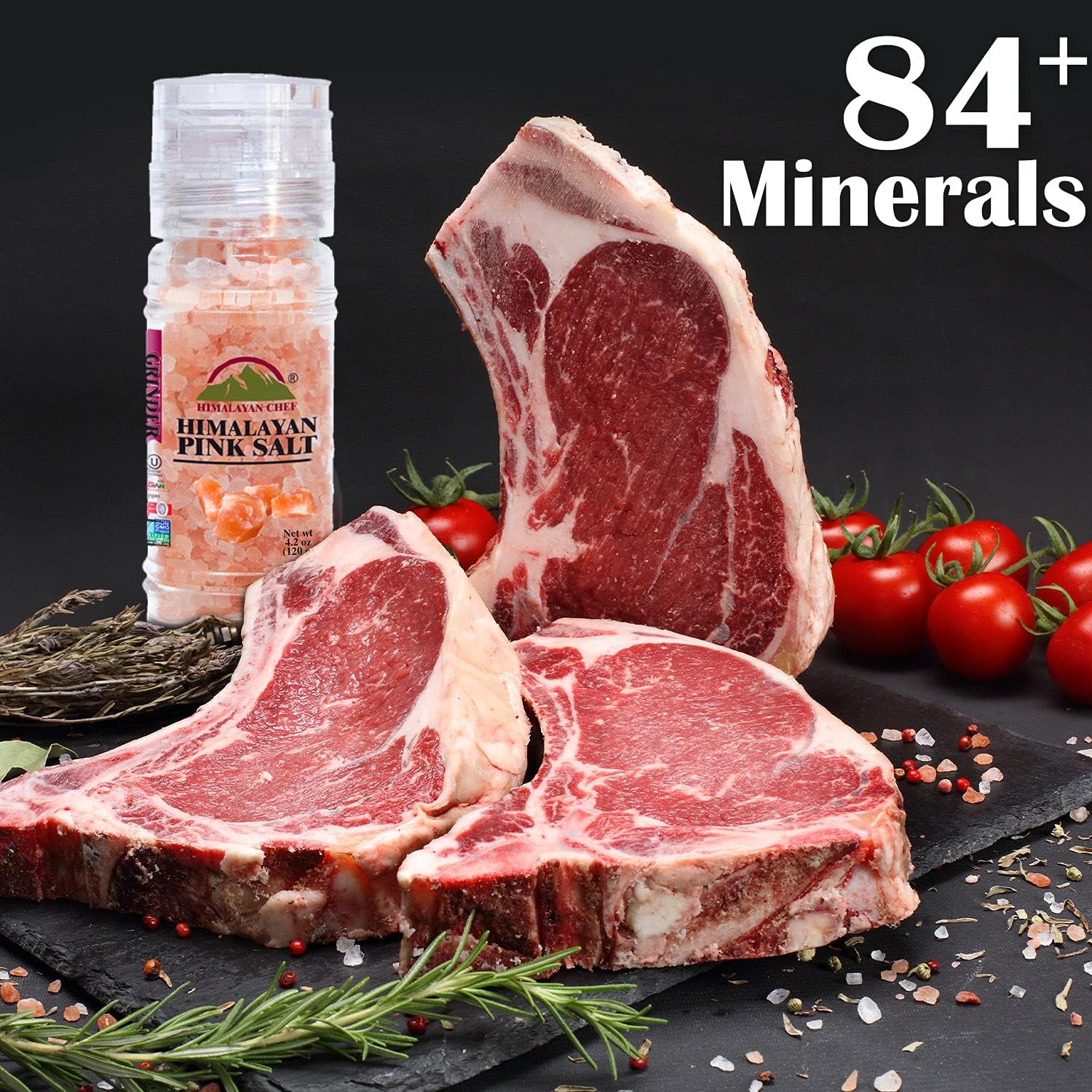 Himalayan Pink Salt Grinder Refillable - 100% Natural Kosher Certified Coarse Grain Salt for Cooking, Seasoning & Bath - 3.53oz (Pack of 6) | Perfect for Kitchen, Spa & Gourmet Recipes