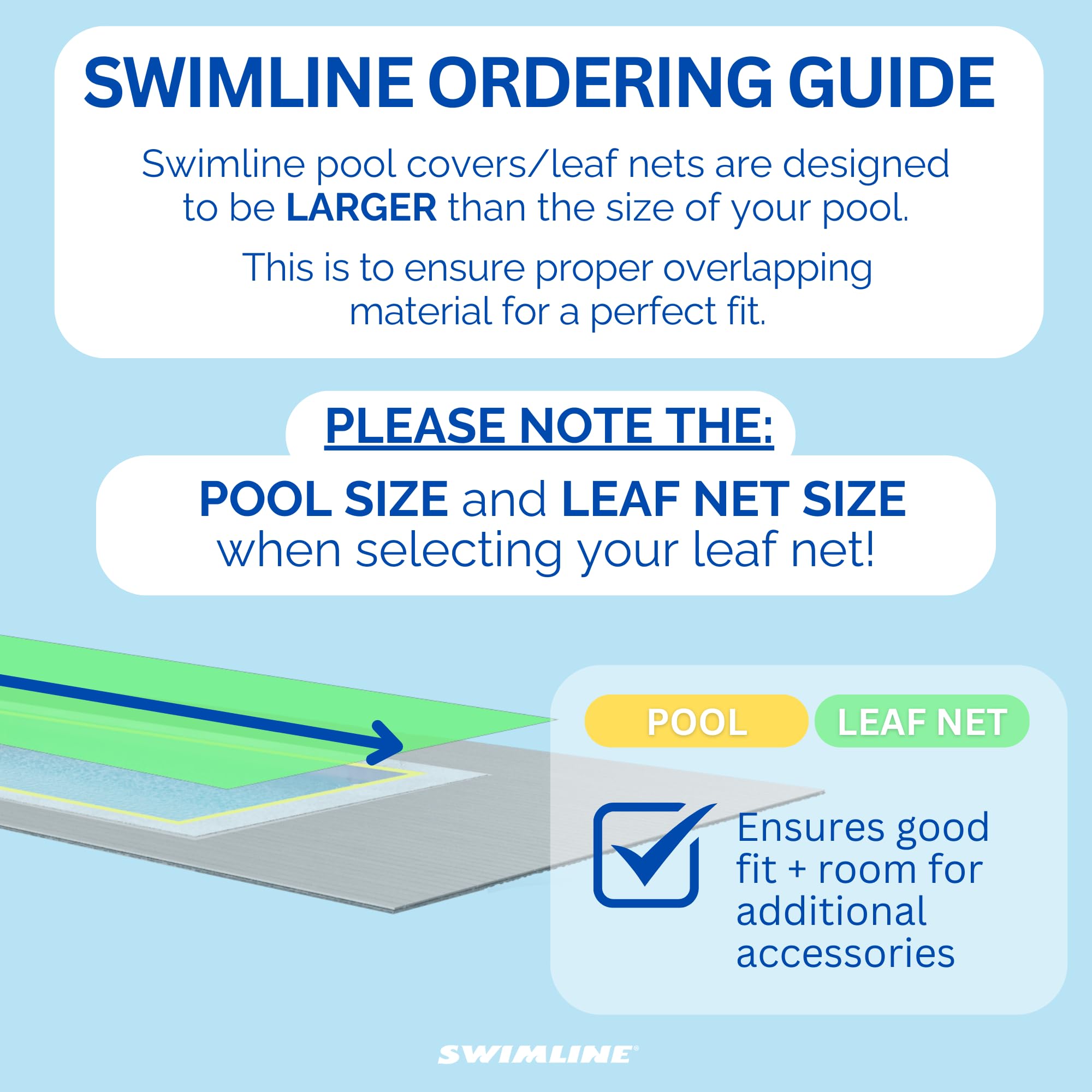 Buffalo Blizzard Leaf Net Cover for 16x36 ft Rectangle In-Ground Pools | Heavy Duty Winter Pool Cover Protector | Keeps Leaves & Debris Out | Perfect for Fall & Winter Pool Maintenance
