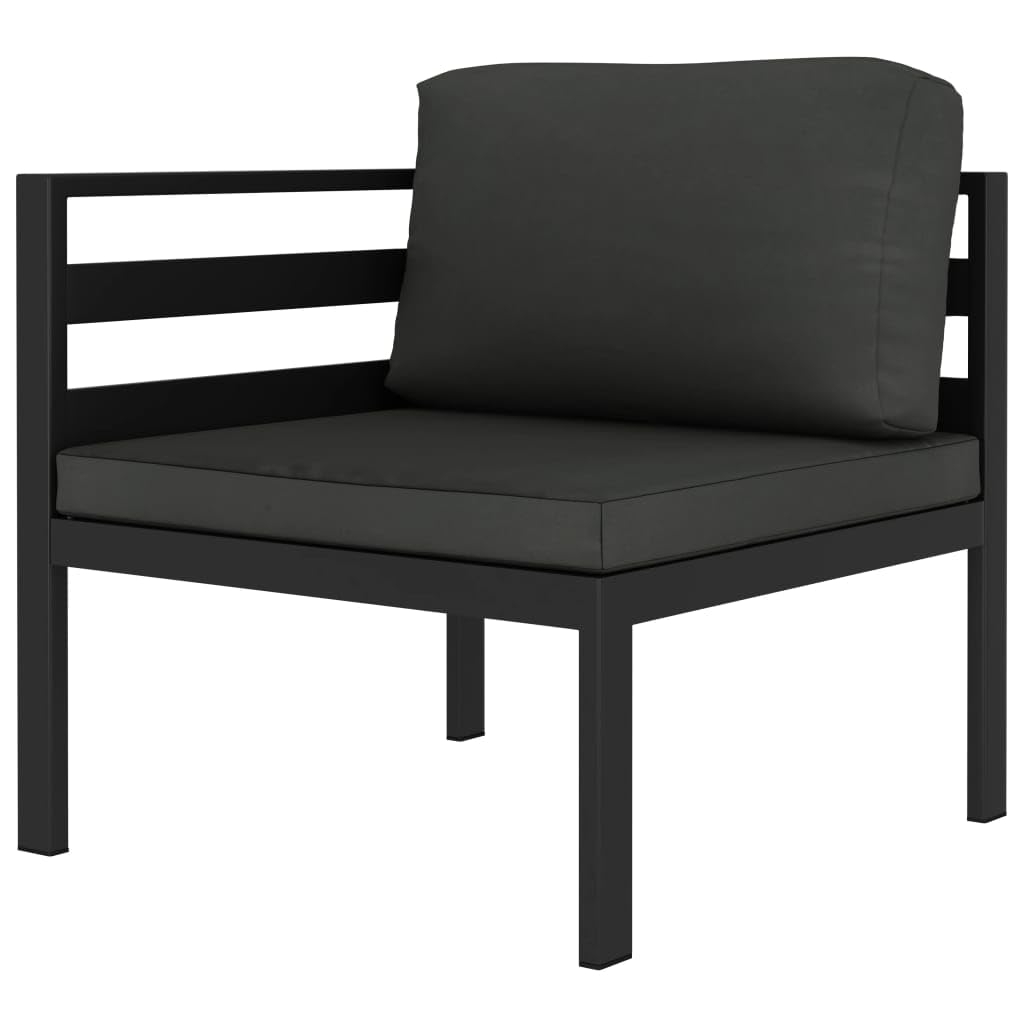vidaXL 8-Piece Aluminum Patio Lounge Set with Cushions - Anthracite Grey Weather-Resistant Outdoor Furniture - Modular Sectional Sofa for Backyard, Poolside & Garden Relaxation