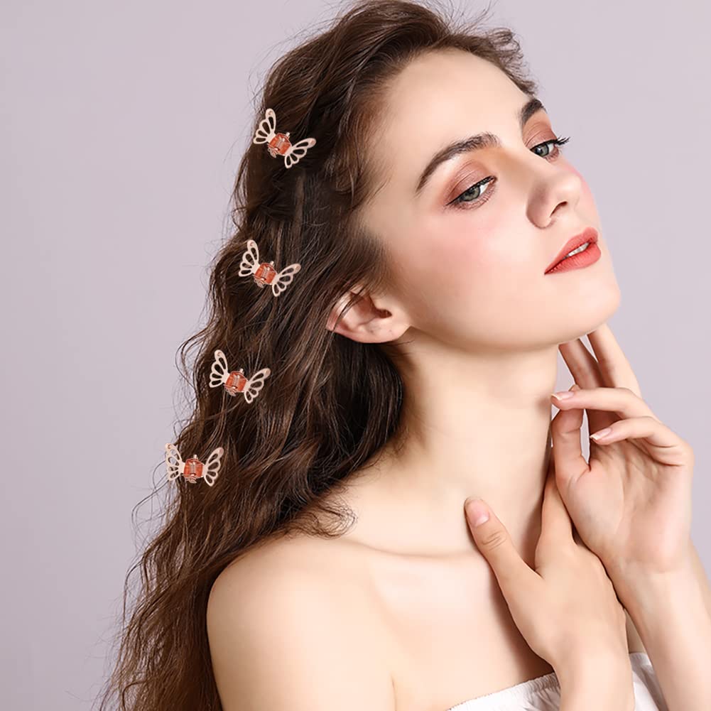 DonLeeving 100 Pcs Mini Butterfly Hair Clips - Small Metal Hair Claws for Women & Girls (Gold, Silver, Gun Black, Rose Gold) | Perfect for School, Work, Parties & Everyday Hairstyles