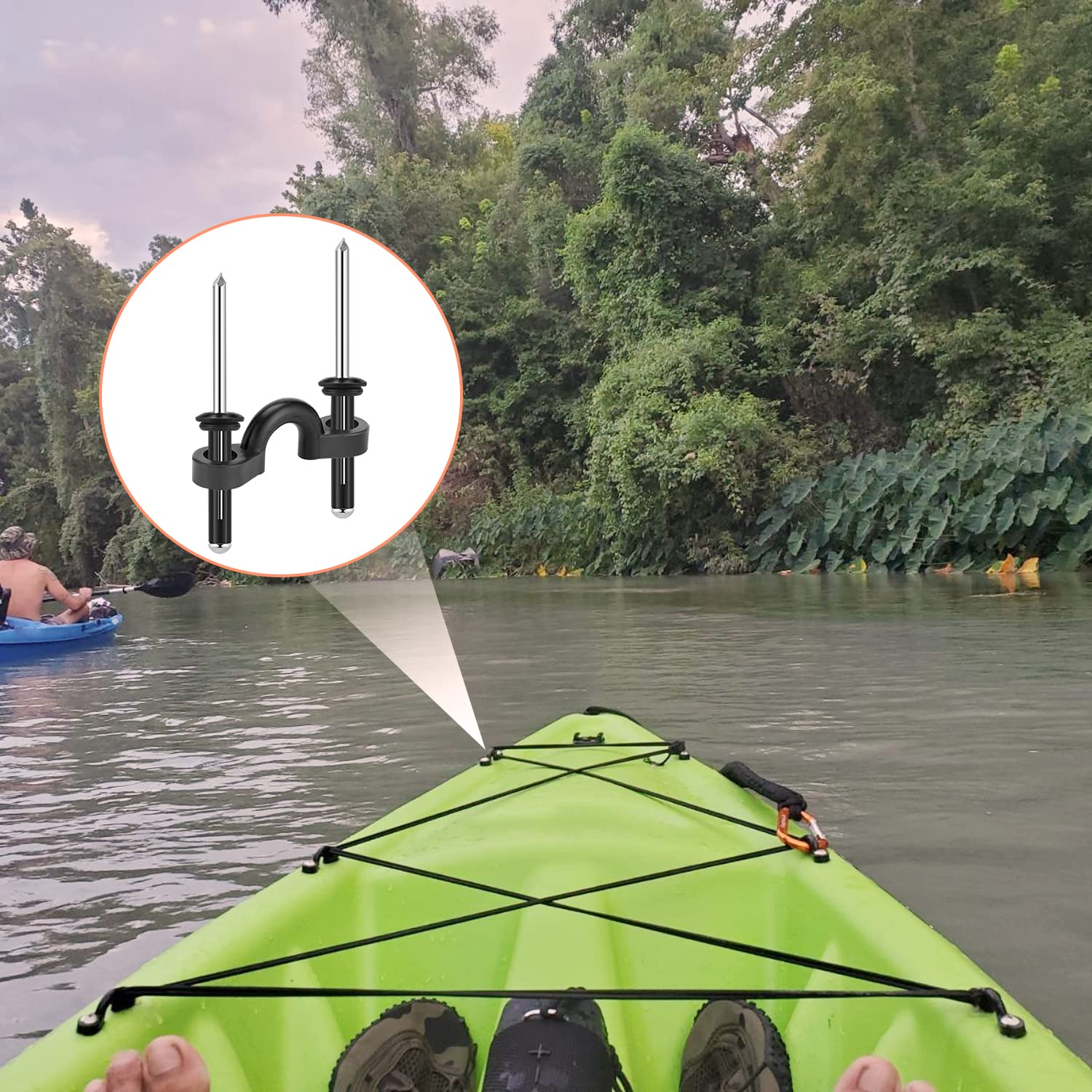HLOGREE Kayak Handles 2/4 Pack - Heavy Duty Kayak Carry Handles with Stainless Steel Rivets - Replacement Kayak Handles for Emotion, Pelican, Hobie, Lifetime, Sit-on-Top, Ocean & Wilderness Kayaks - Perfect for Easy Transport & Storage of Fishing & Recreational Kayaks