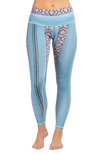 Teeki Border Towns Blue Hot Pants for Women - High Waisted Yoga Shorts for Workout, Running & Lounge Wear