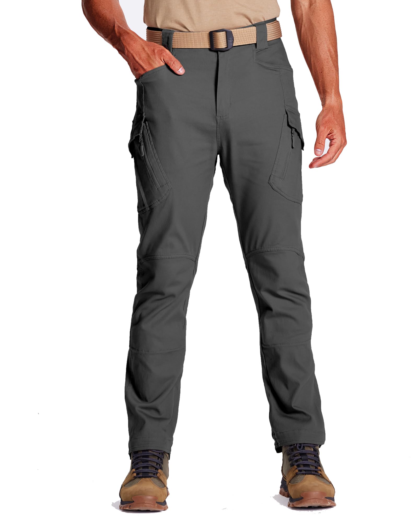 FEDTOSING Men's Tactical Pants - 9 Pocket Cotton Cargo Work Pants, Military Stretch Hiking Combat Trousers with Rip-Stop Technology | Perfect for Outdoor Adventures, Work & Tactical Use