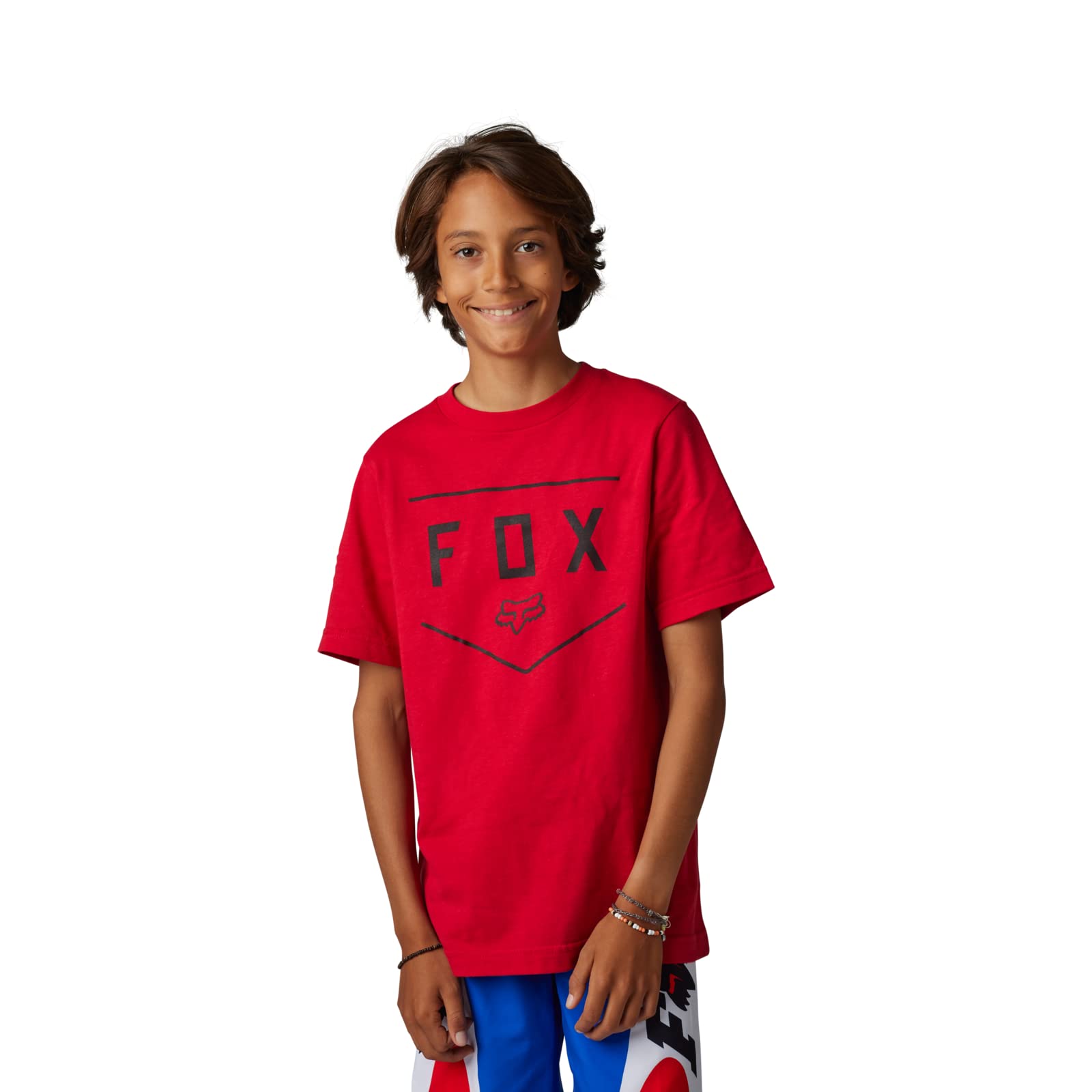 Fox Racing Boys Youth Shield Short Sleeve Tee - Comfortable Cotton T-Shirt for Kids - Perfect for Biking, Skateboarding & Outdoor Activities