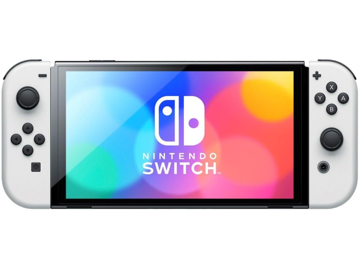Nintendo Switch OLED Model (White) Animal Crossing: New Horizons Bundle with Red/Blue Joy-Con, Dock, Grips & Straps | Includes Signature Series Portable Case & Earphones | Perfect for Gaming at Home, Travel & Multiplayer Fun