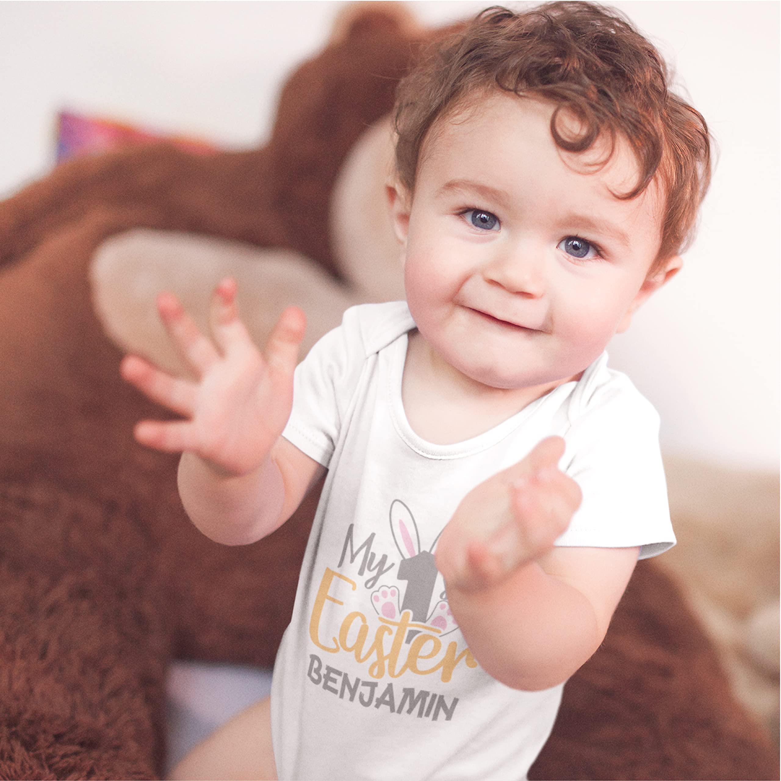 My First Easter Baby Outfit - 7 Adorable Designs for Newborn Boys & Girls - Personalized 1st Easter Onesie & Bodysuit - Perfect for Easter Photos, Church Visits & Family Gatherings