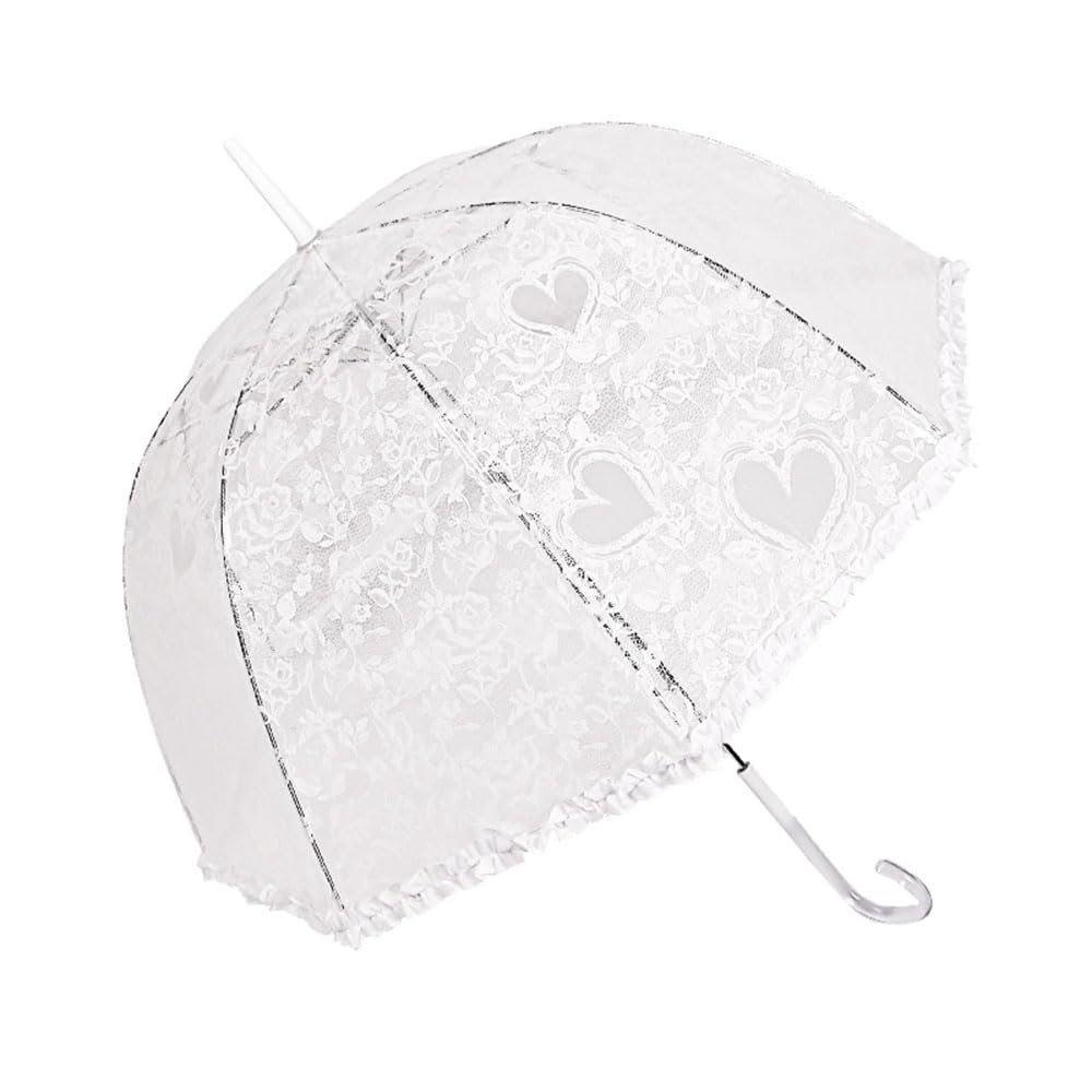 Vintage Wedding Bridal Umbrella - Chesoon Elegant Plastic Lace Parasol with 8 Ribs, Lightweight Windproof Dome Canopy for Outdoor Ceremonies, Photo Shoots & Garden Parties
