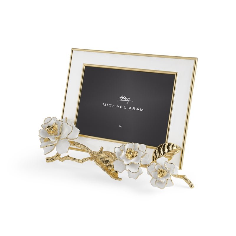 Gardenia Enameled White Picture Frame 5x7 Inches - Elegant Photo Display for Home Decor, Office, Wedding & Gift Giving