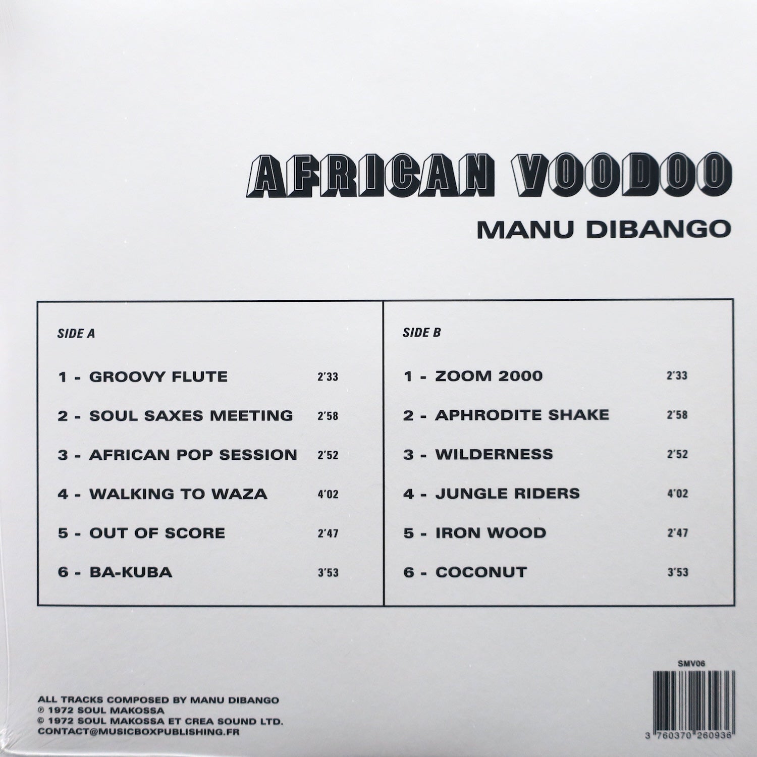 MANU DIBANGO 'African Voodoo' Vinyl LP Record - 1972 Original Afrobeat Music - Perfect for Jazz Collectors & World Music Enthusiasts