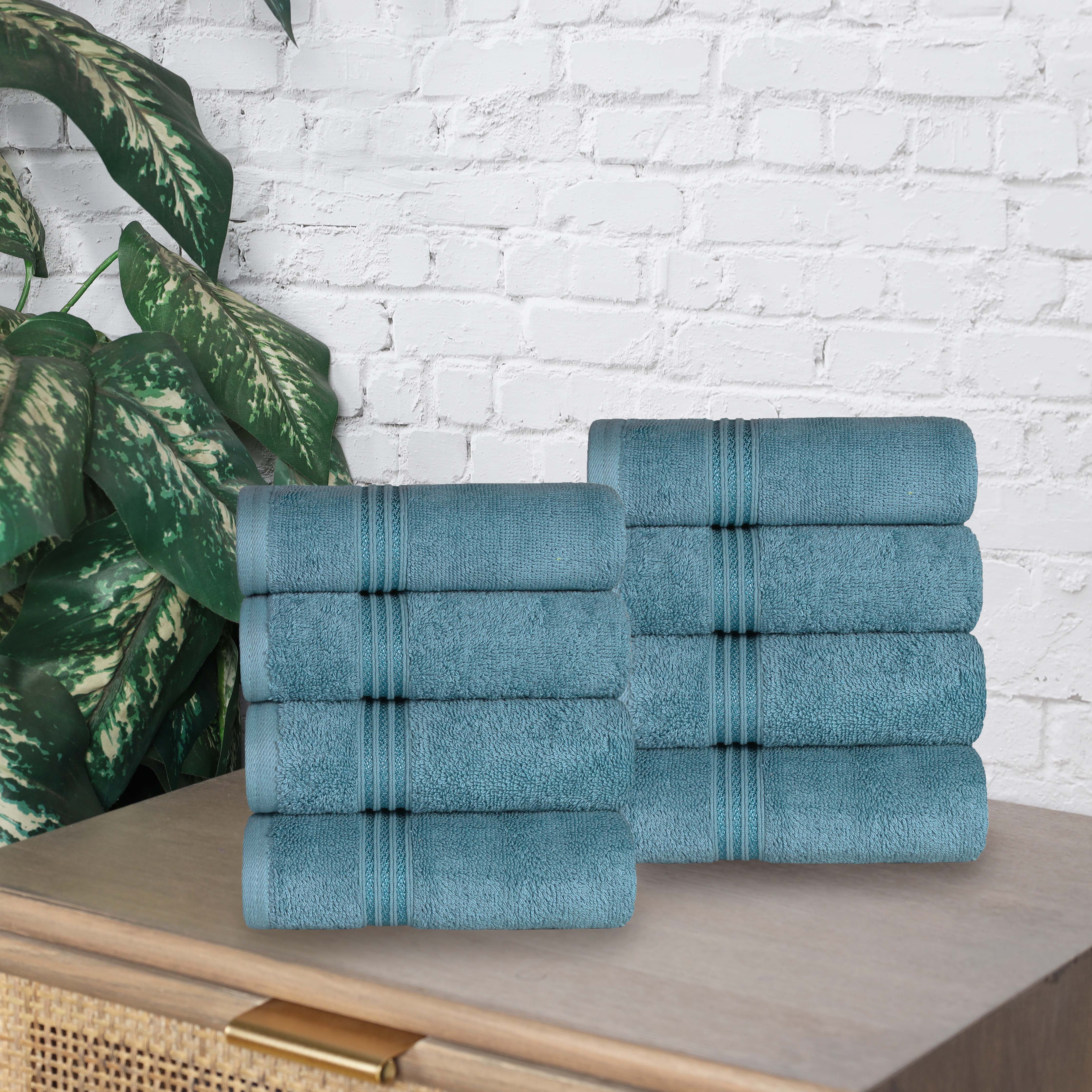 Premium Egyptian Cotton Hand Towels - Ultra Soft & Highly Absorbent Bath Towel Set of 8 for Bathroom, Spa & Guest Use