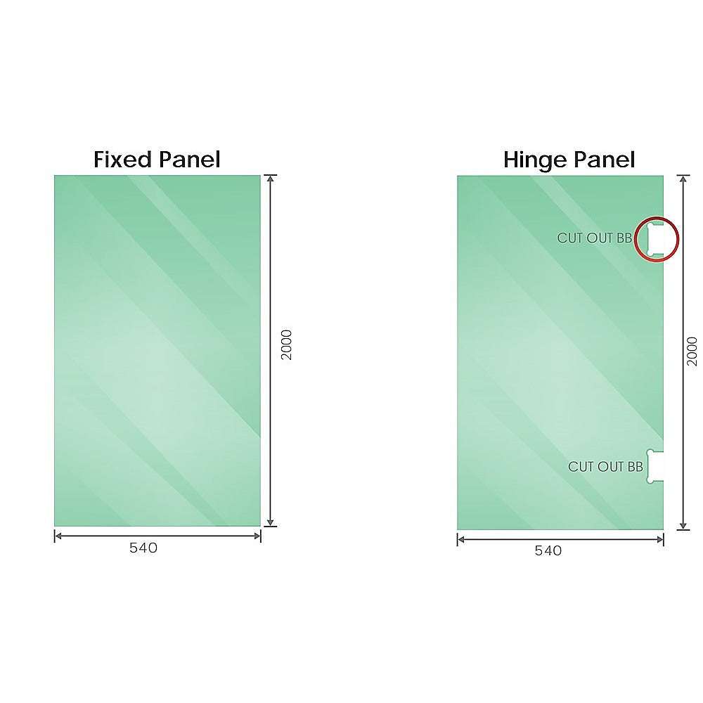 100cm Frameless Diamond Shower Screen with Chrome Brackets & Stainless Steel Hinges - Square Double Pull Handle for Modern Bathroom & Spa Style Shower Enclosure