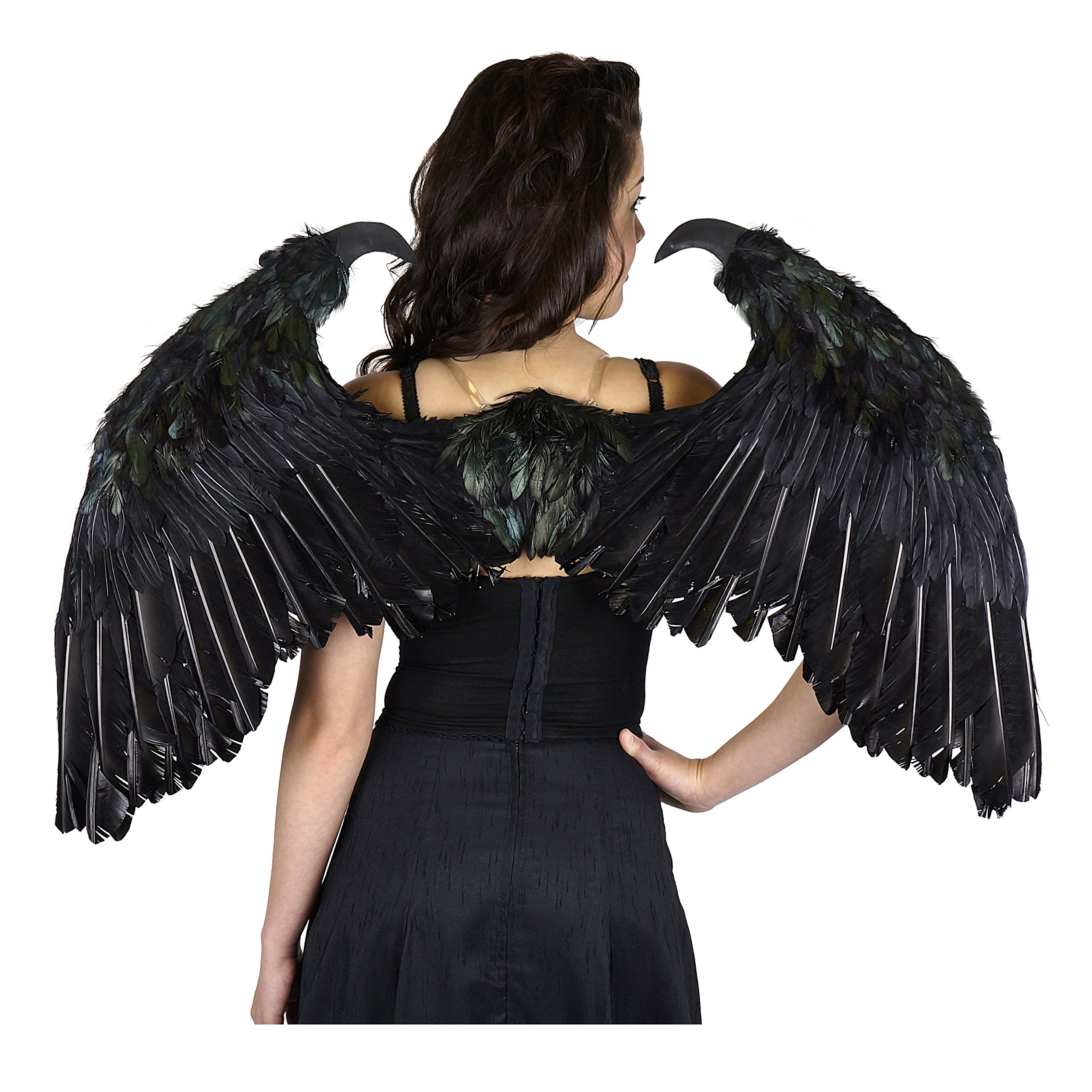 Small Maleficent-Inspired Feather Wings - Gothic Fairy Wings for Cosplay, Halloween Costume & Photo Props | Perfect for Dress-Up Parties, Themed Events & Fantasy Photography