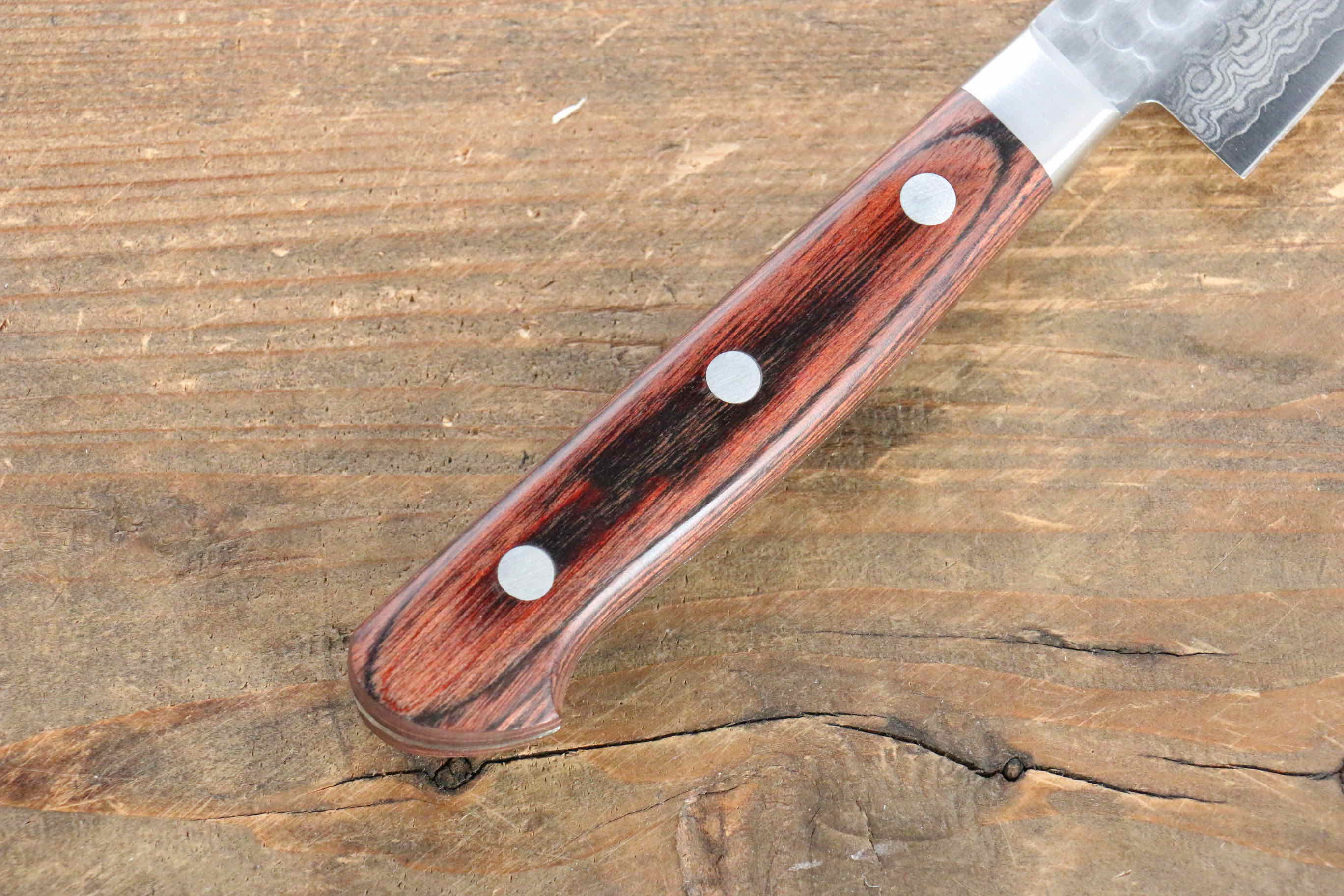 Jikko VG10 17-Layer Damascus Petty Utility Knife 135mm with Mahogany Handle - Perfect for Slicing, Peeling & Precision Kitchen Tasks