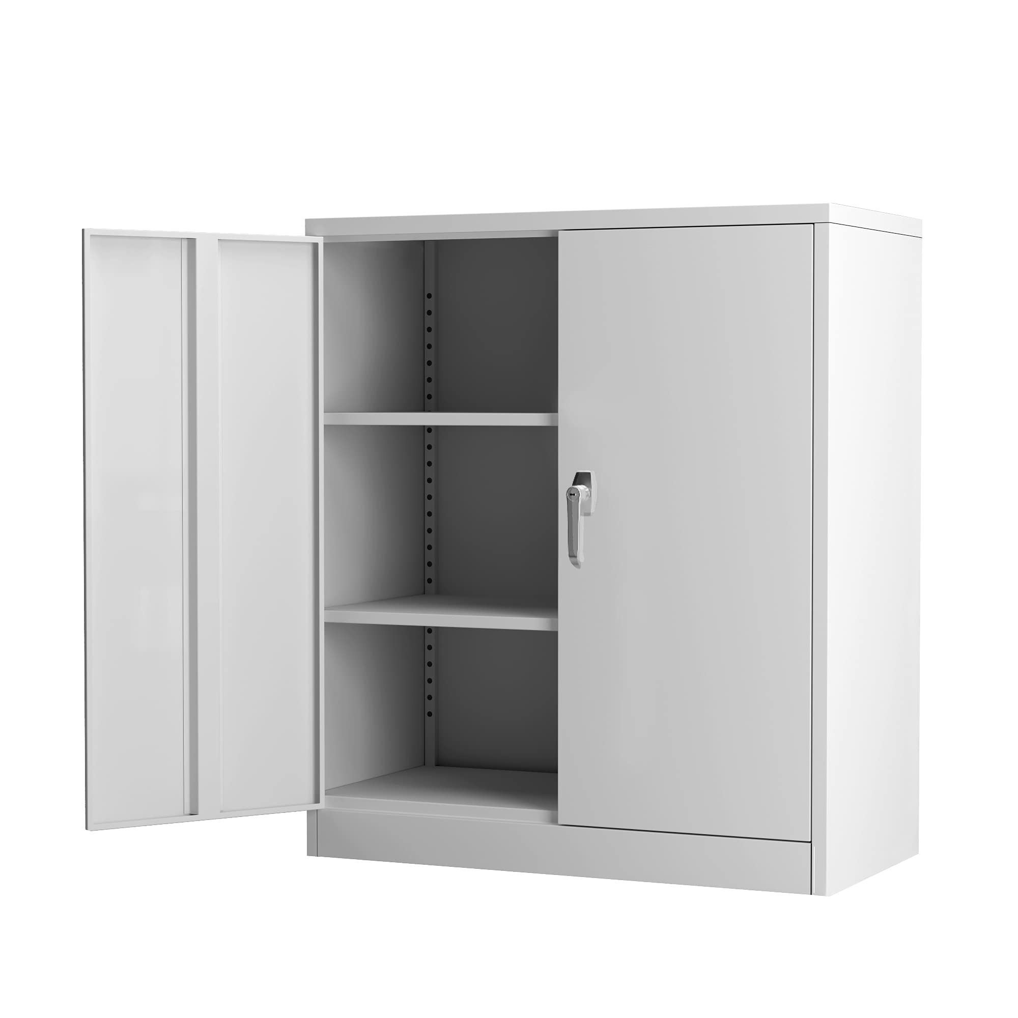 Grey Metal Storage Cabinet with Locking Doors - 41.6