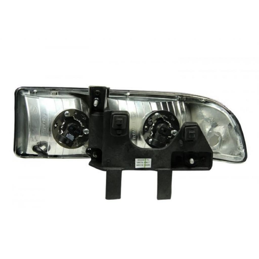 ANZO Crystal Clear Headlights for 1998-2004 Chevy S10 & Blazer - Chrome Housing - 111014 - Upgrade Your Truck's Style & Night Visibility