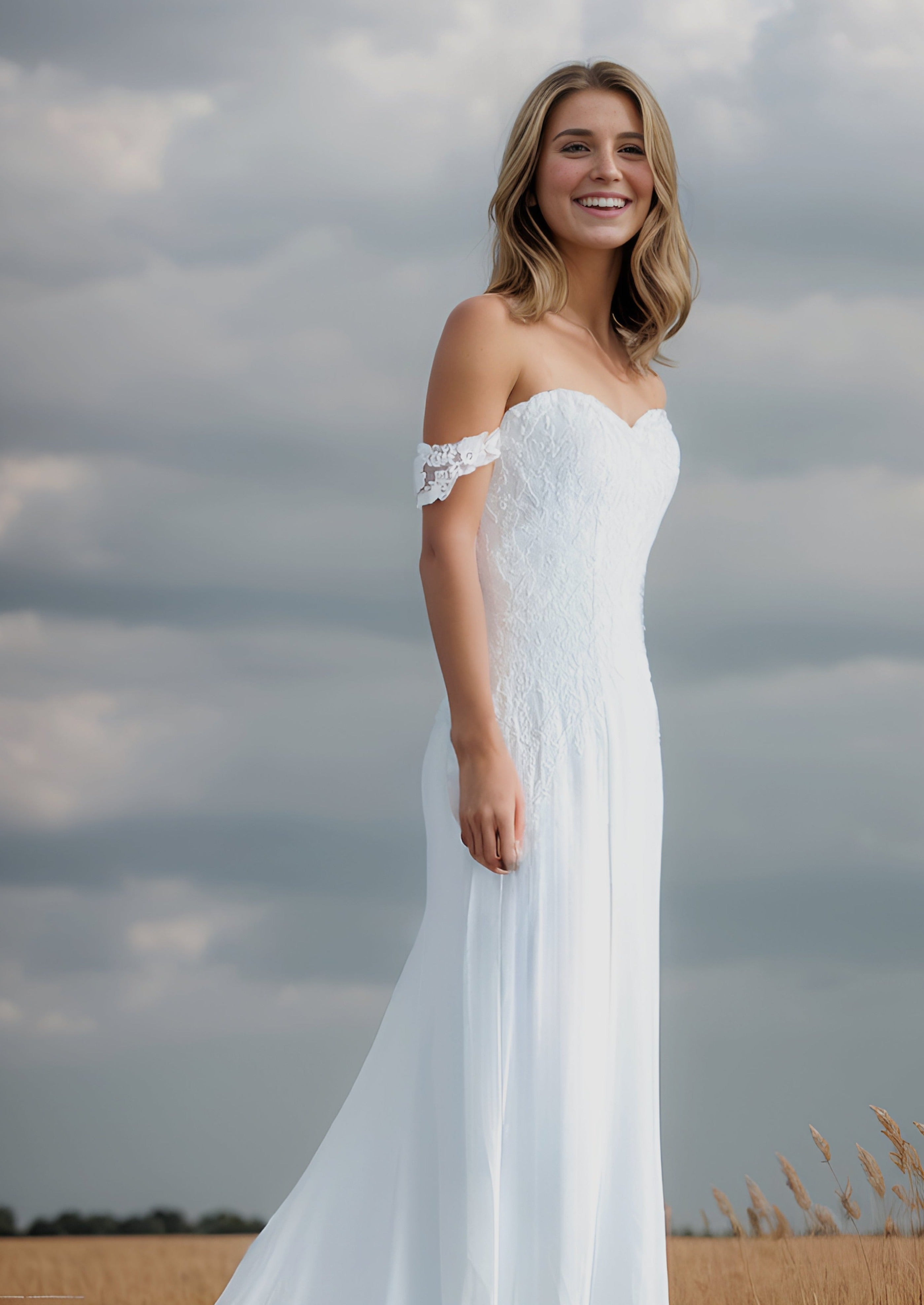 Anomalie Long Lace Vintage Wedding Dress - Stefanie Style | Perfect for Boho, Beach & Garden Weddings