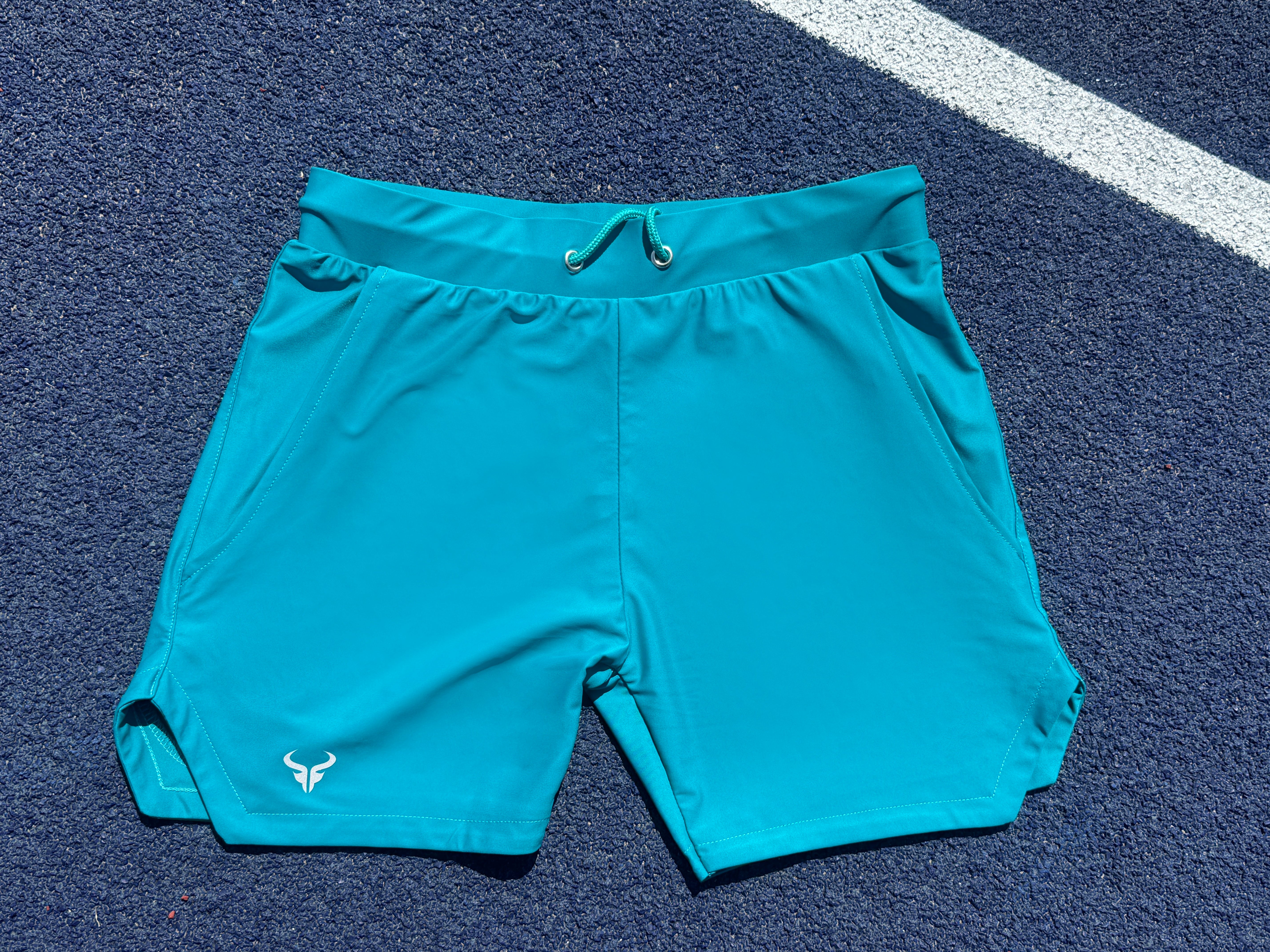 Cerus Titan Teal Linerless Running Shorts for Men - Lightweight Quick-Dry Athletic Shorts with Pockets - Perfect for Gym, Jogging & Outdoor Activities
