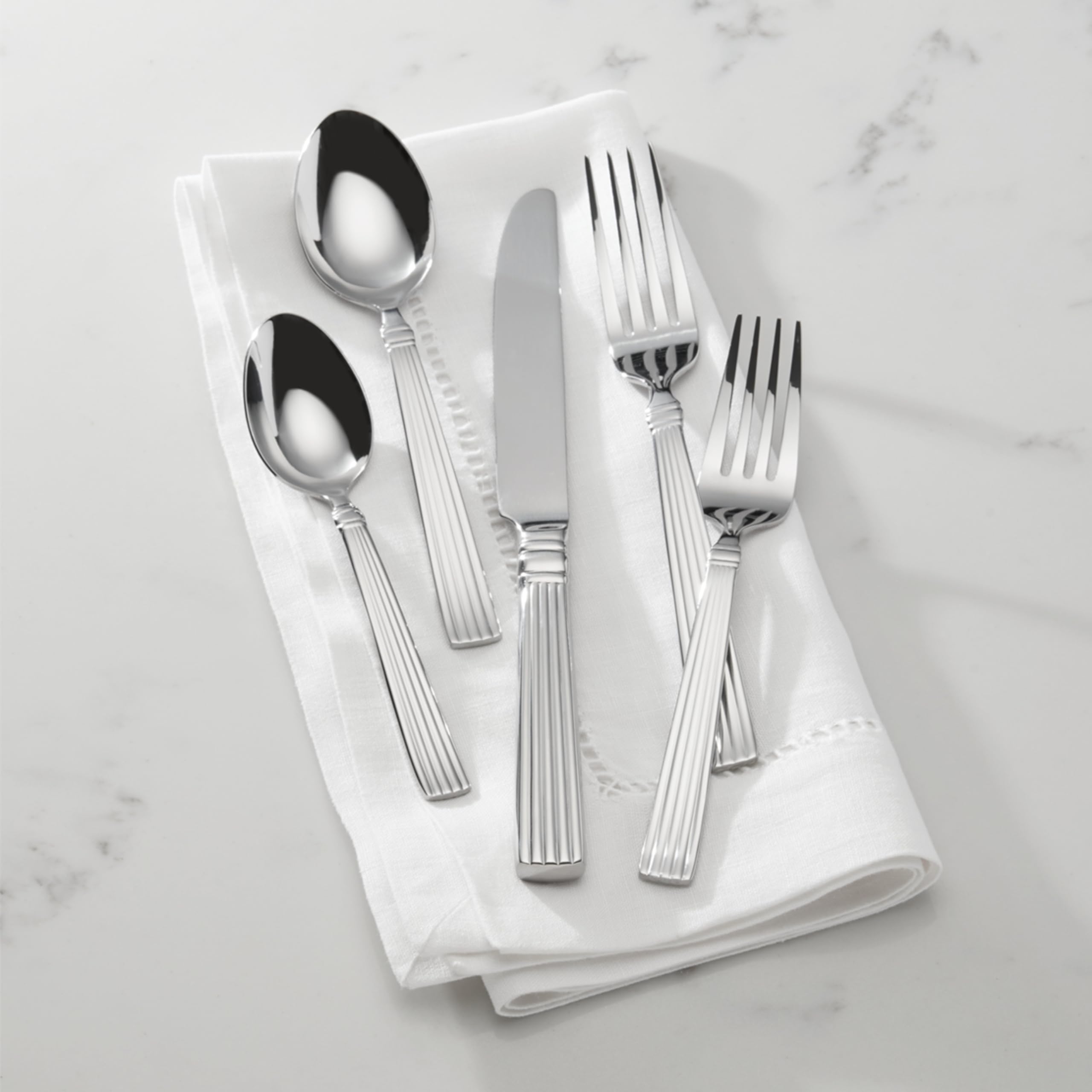 Reed & Barton Crescendo II 65-Piece Silver Flatware Set - Elegant Stainless Steel Cutlery for Fine Dining & Special Occasions