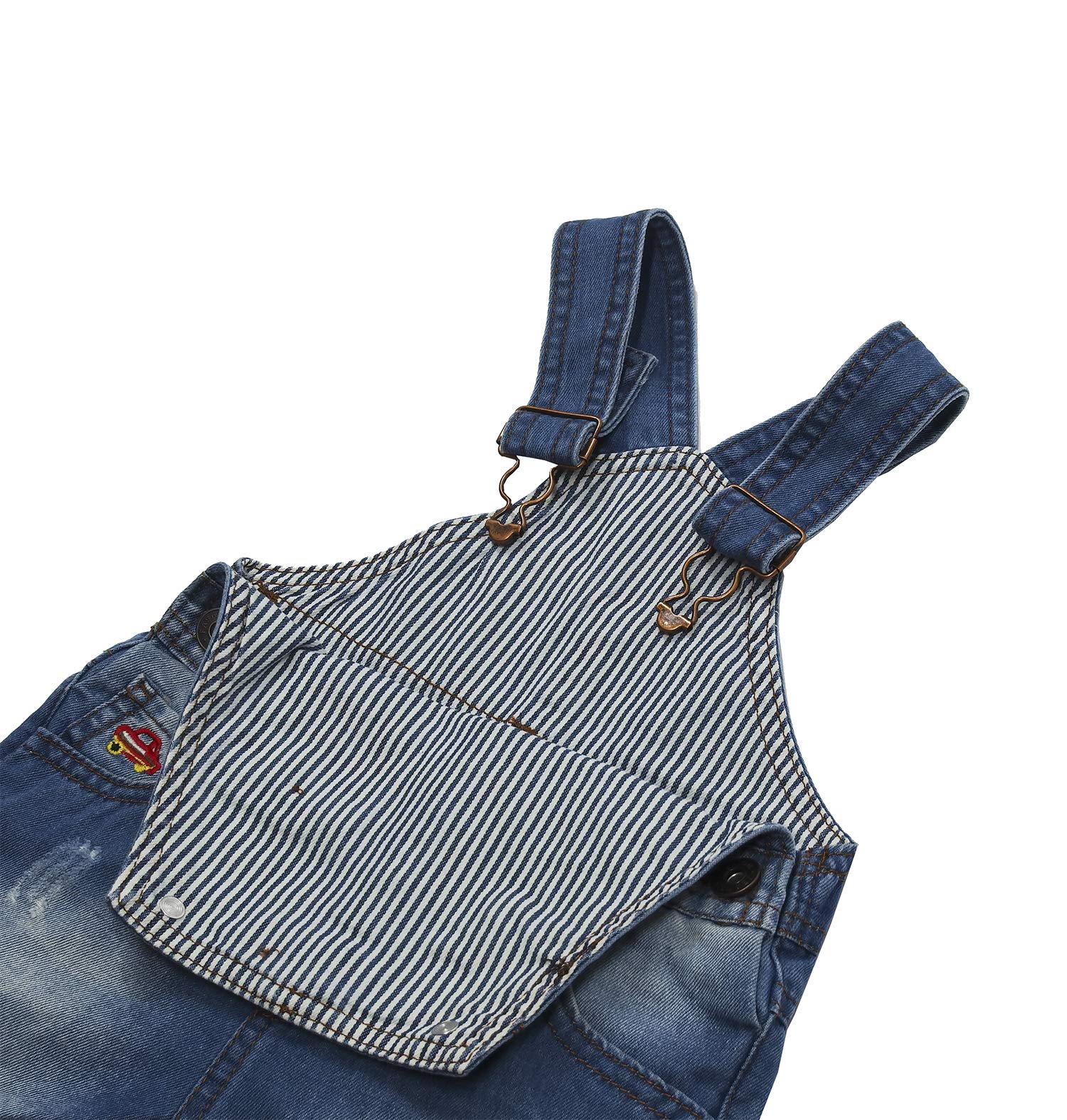 KIDSCOOL SPACE Baby & Toddler Denim Shortalls - Adjustable Summer Overalls for Girls & Boys | Perfect for Playdates, Beach Outings & Outdoor Adventures