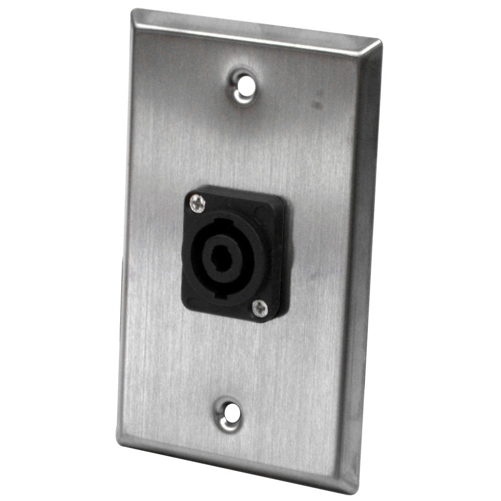 Seismic Audio 4 Pole Speakon Connector Wall Plate - Stainless Steel Speaker Wall Plate for Professional Audio & Studio Setup