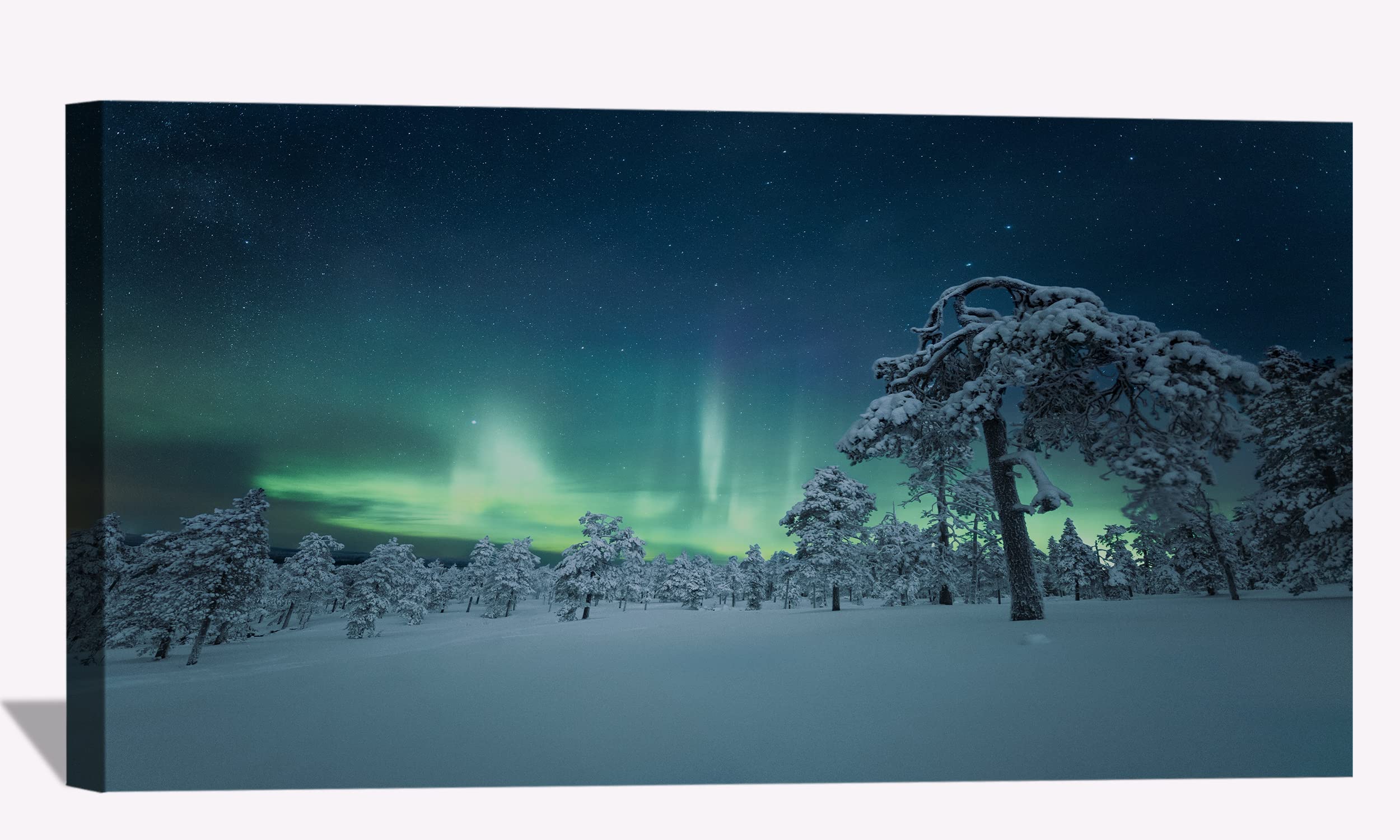 Northern Lights Canvas Art - Aurora Borealis Wall Decor for Home & Office