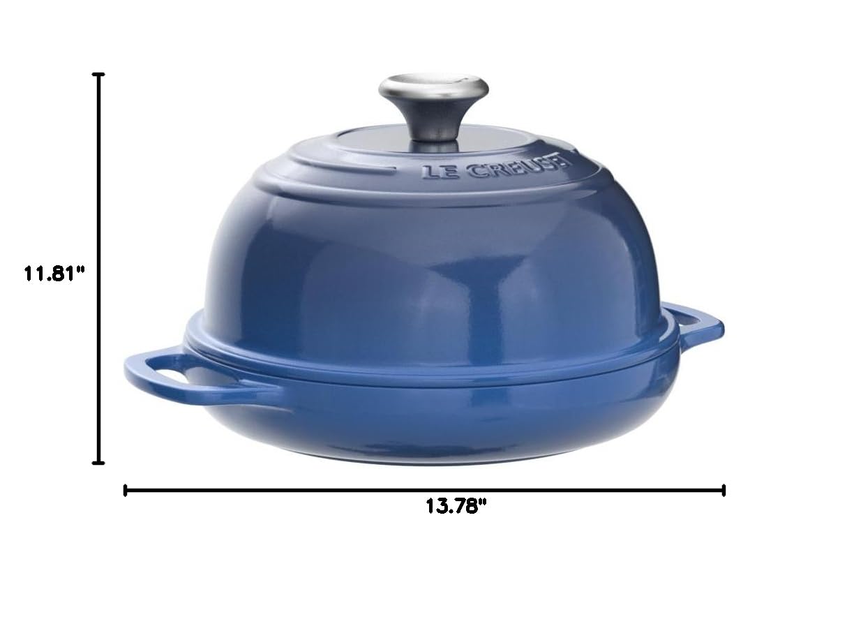 Le Creuset Enameled Cast Iron Bread Oven 1.75 qt - Marseille Blue Dutch Oven for Baking Artisan Bread, Sourdough & Pastries | Perfect for Home Bakers & Bread Lovers