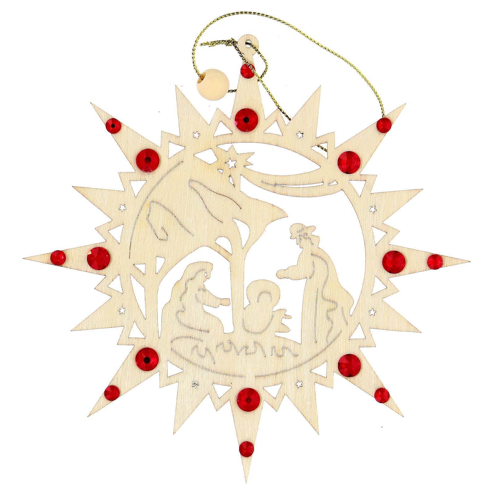 Handmade Carved Star Pendant with Red Crystals - Elegant Jewelry for Women, Perfect for Christmas Gifts, Party Wear & Special Occasions