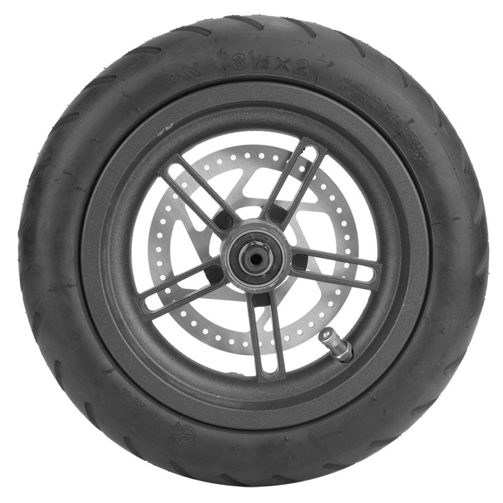 Pwshymi Electric Scooter Rear Wheel Tire - Solid Replacement Tire with Disc Brake for M365 Electric Scooter & Electric Bikes - Perfect for Commuting, Urban Travel & Mountain Biking
