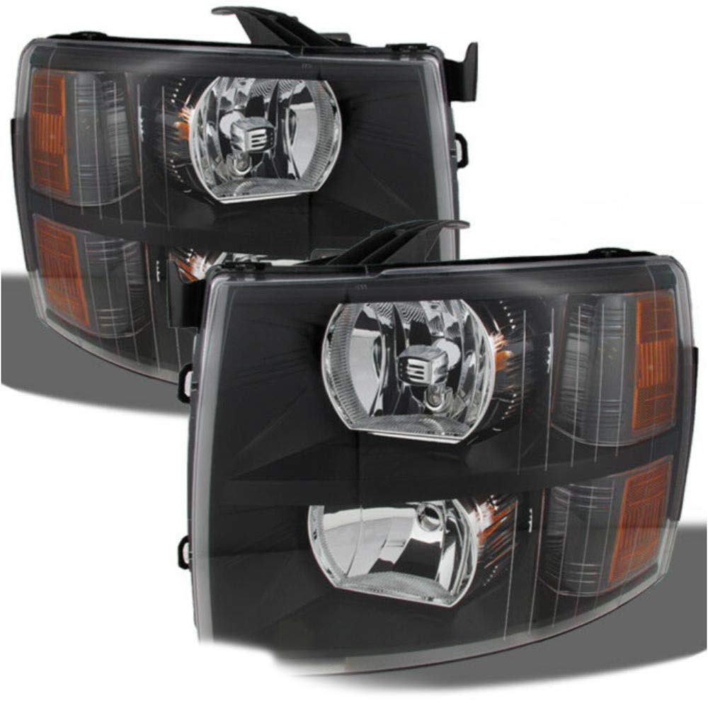 JORMSPH Black Replacement Headlights Headlamps Pair for 2007-2014 Models - Left & Right Side - Perfect for Night Driving & Car Restoration Projects